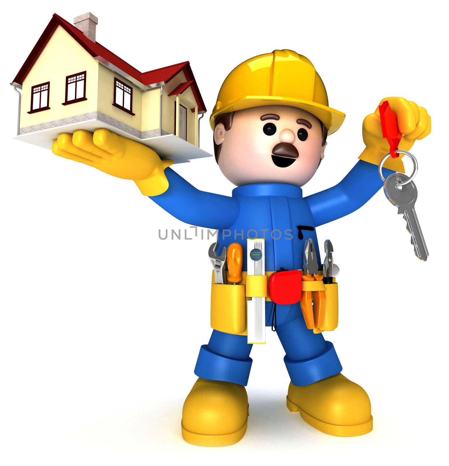 Fully equiped craftsman mascot