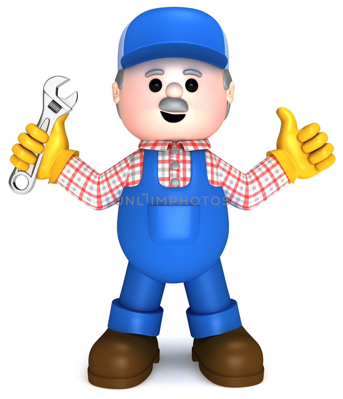 Fully equiped craftsman mascot