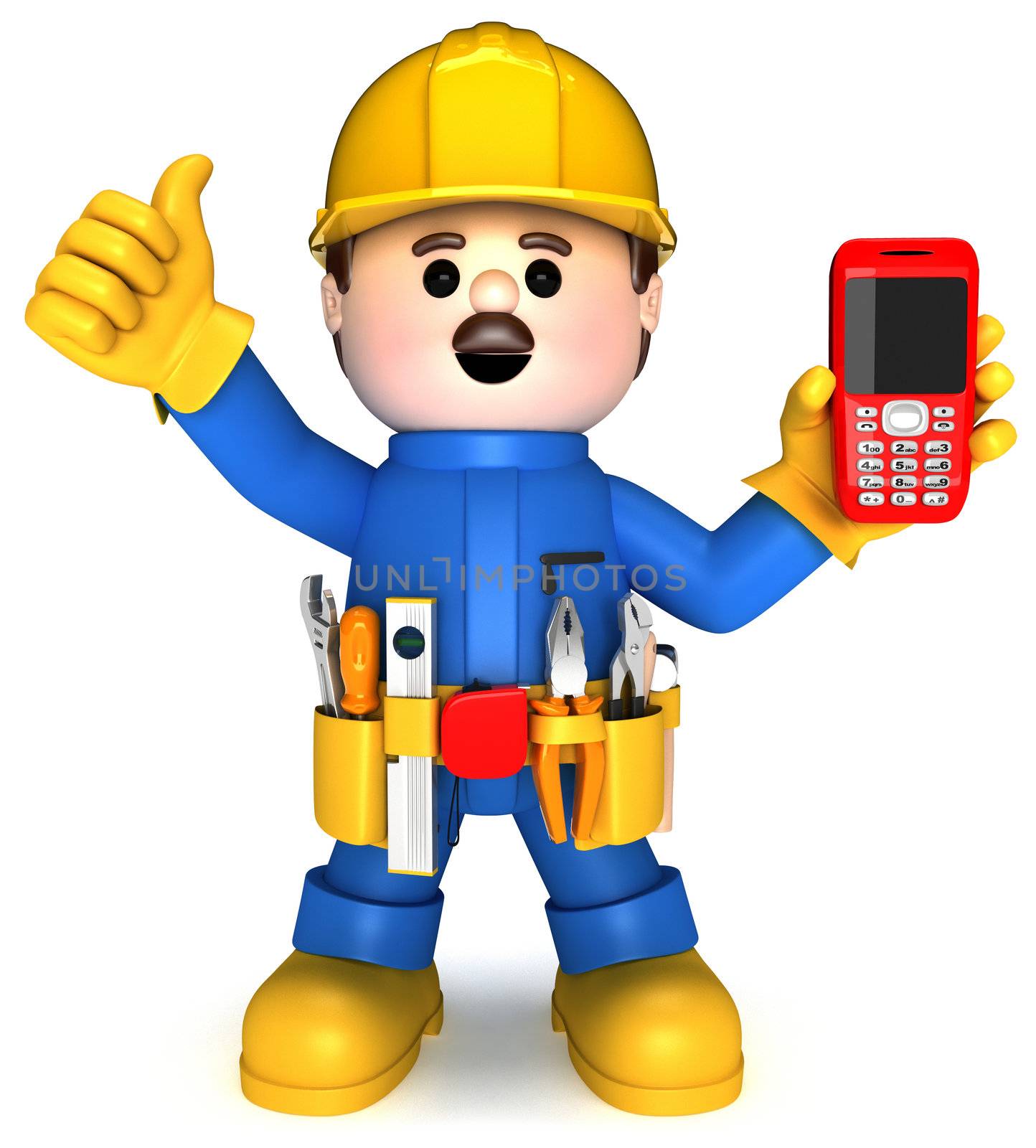 Fully equiped craftsman mascot