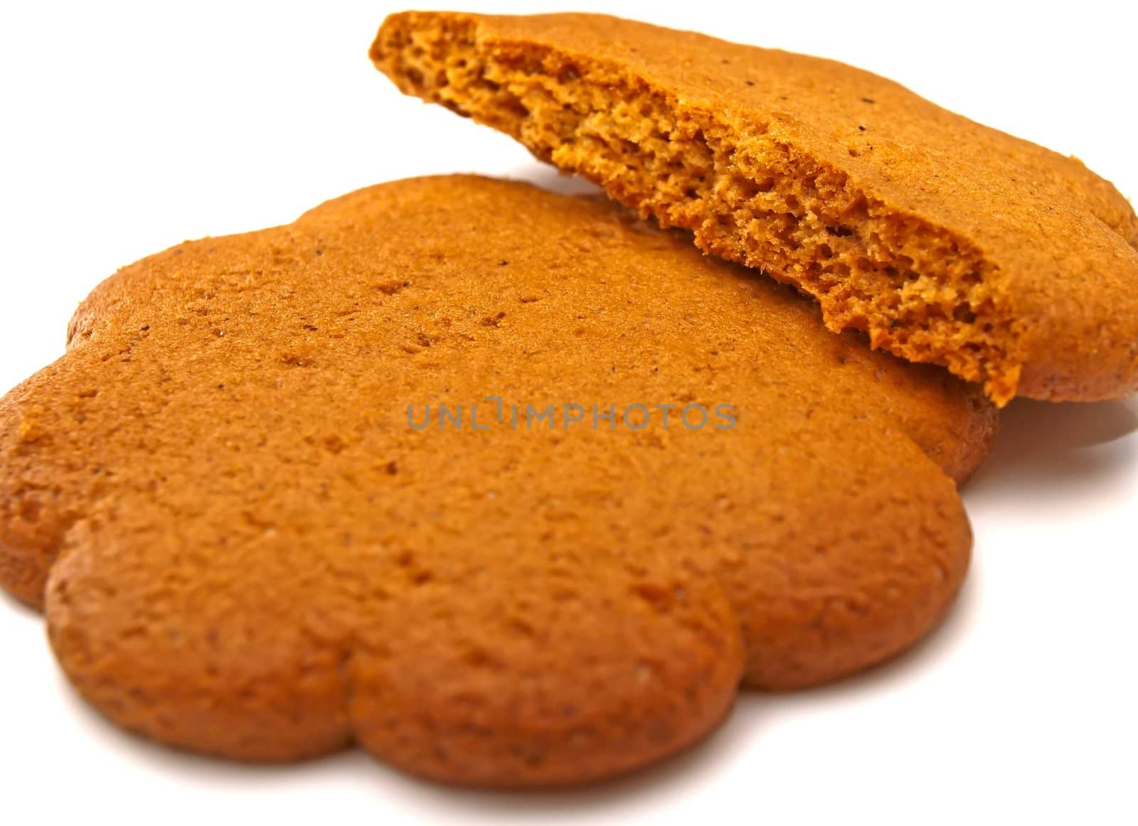 Gingerbread or Christmas cookies towards white background