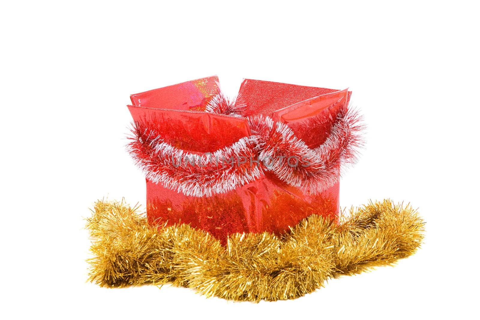 decorated red christmas box