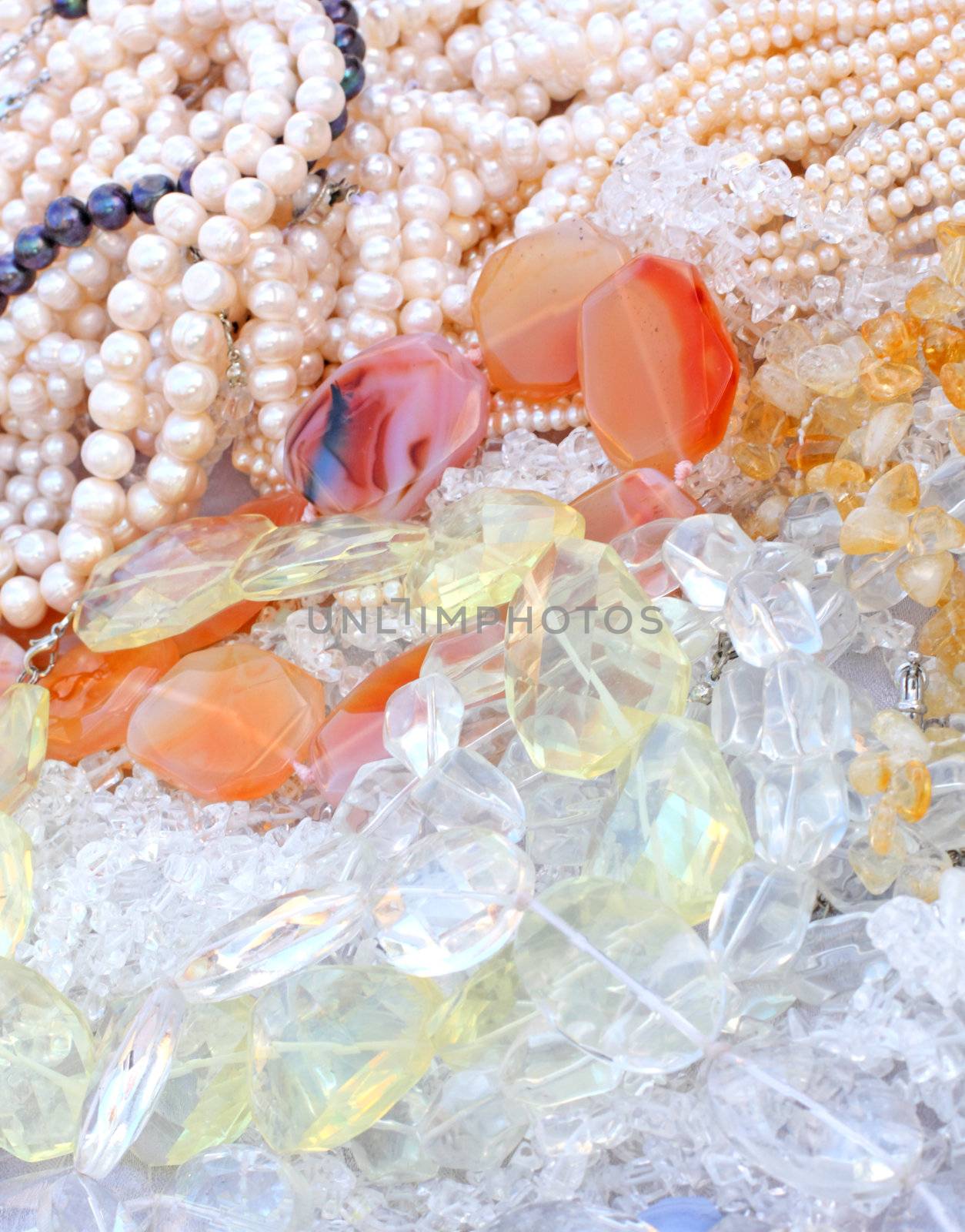 Different gemstone beads by Lessadar