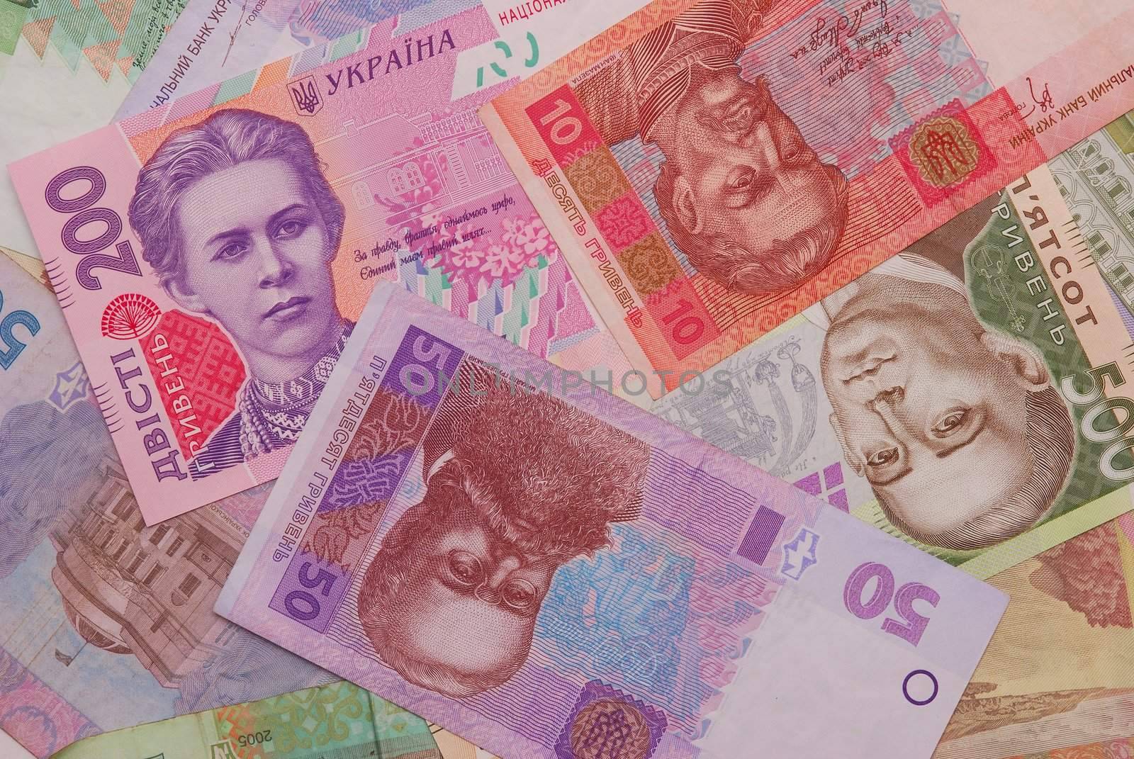 Grivnas, the Ukrainian money by 800