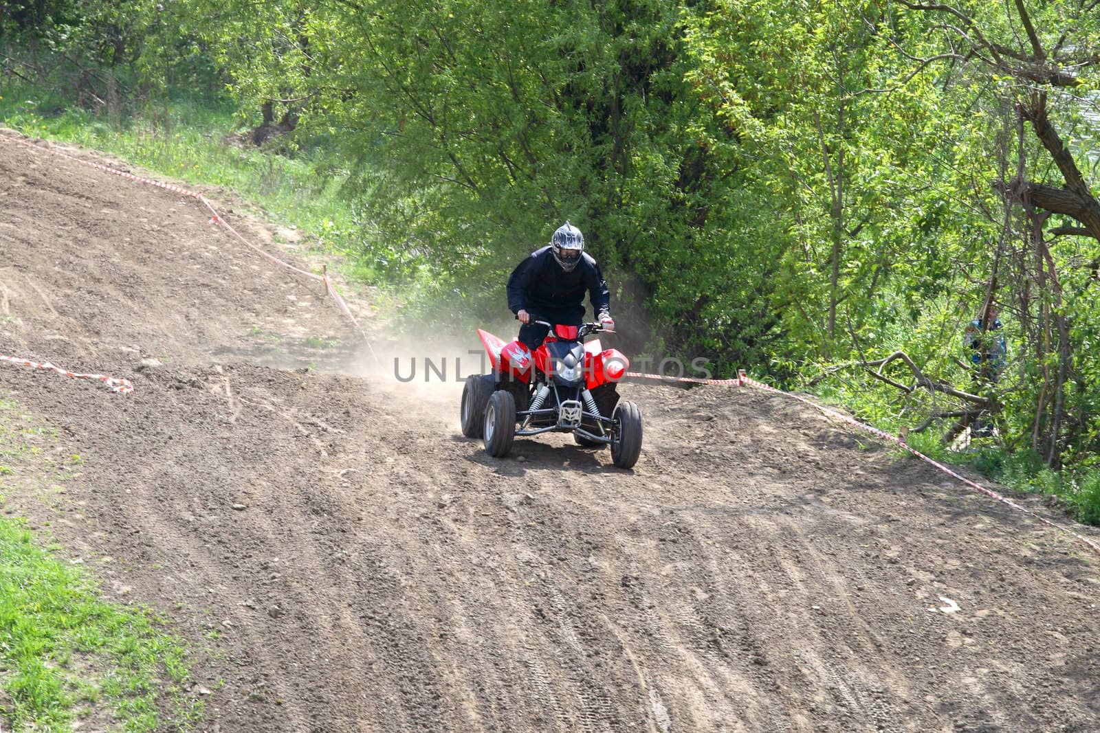 Man on quad bike during a race