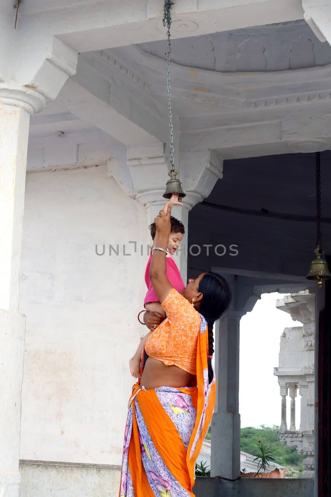 Woman with very young boy