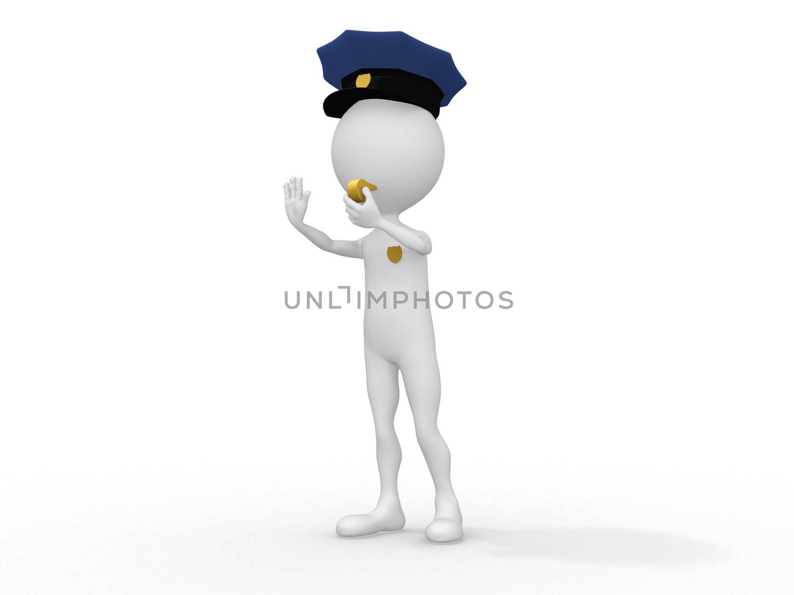 3D police officer - isolated over a white background by dacasdo