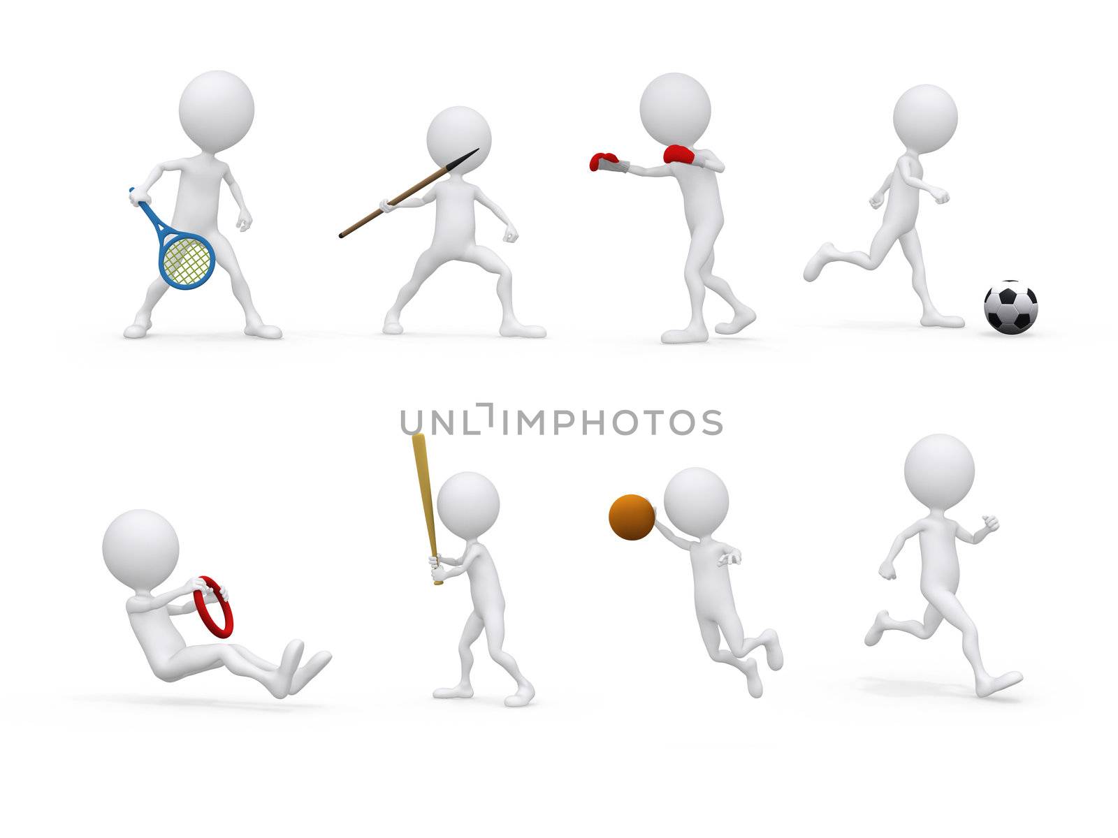 sports figure icon character set in different positions