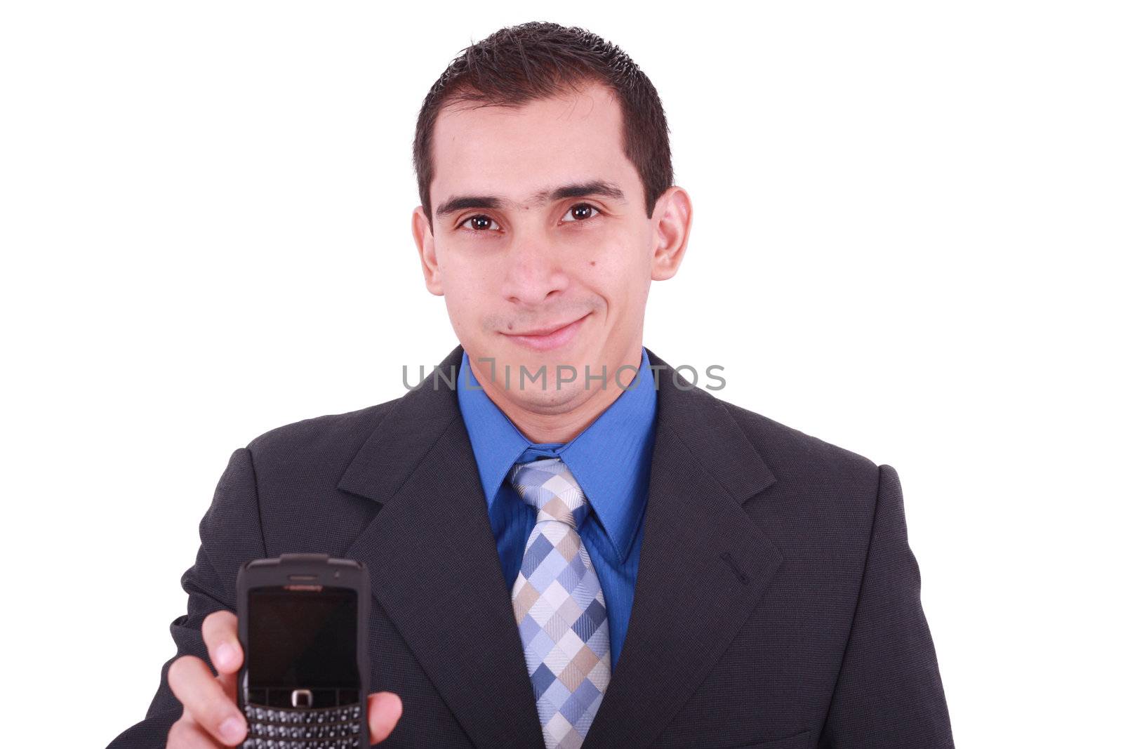 Image of man, businessman, which shows the phone by dacasdo