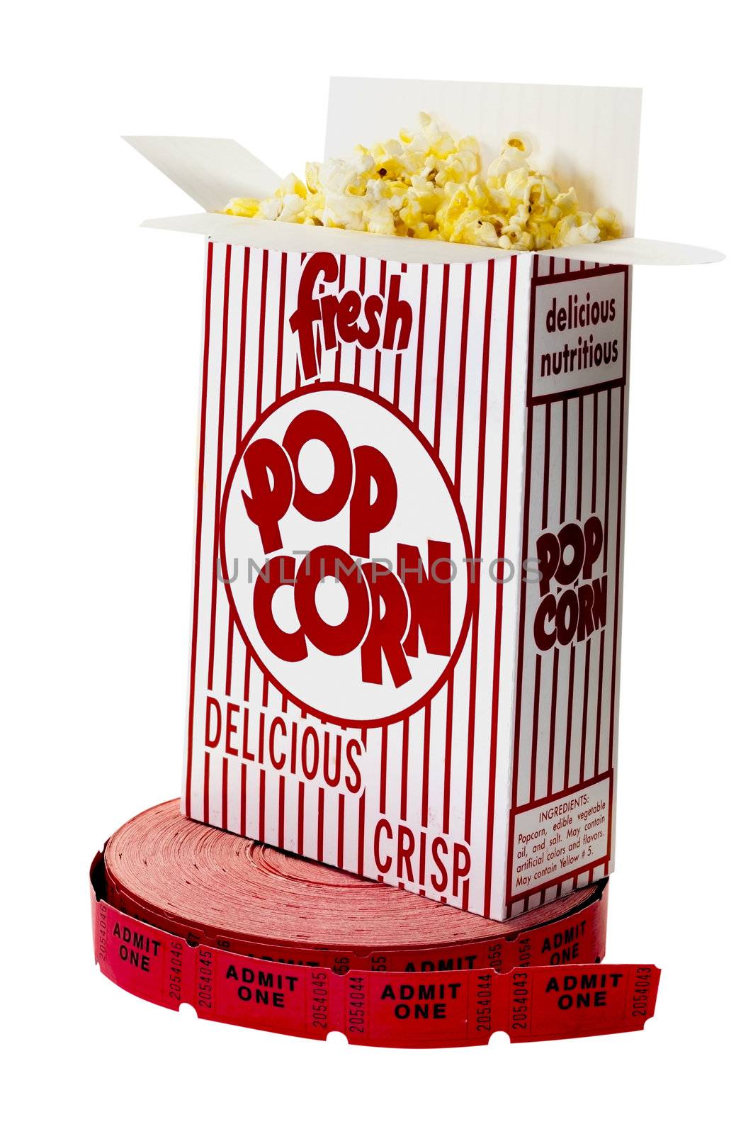 Popcorn and Movie Tickets Isolated by dehooks