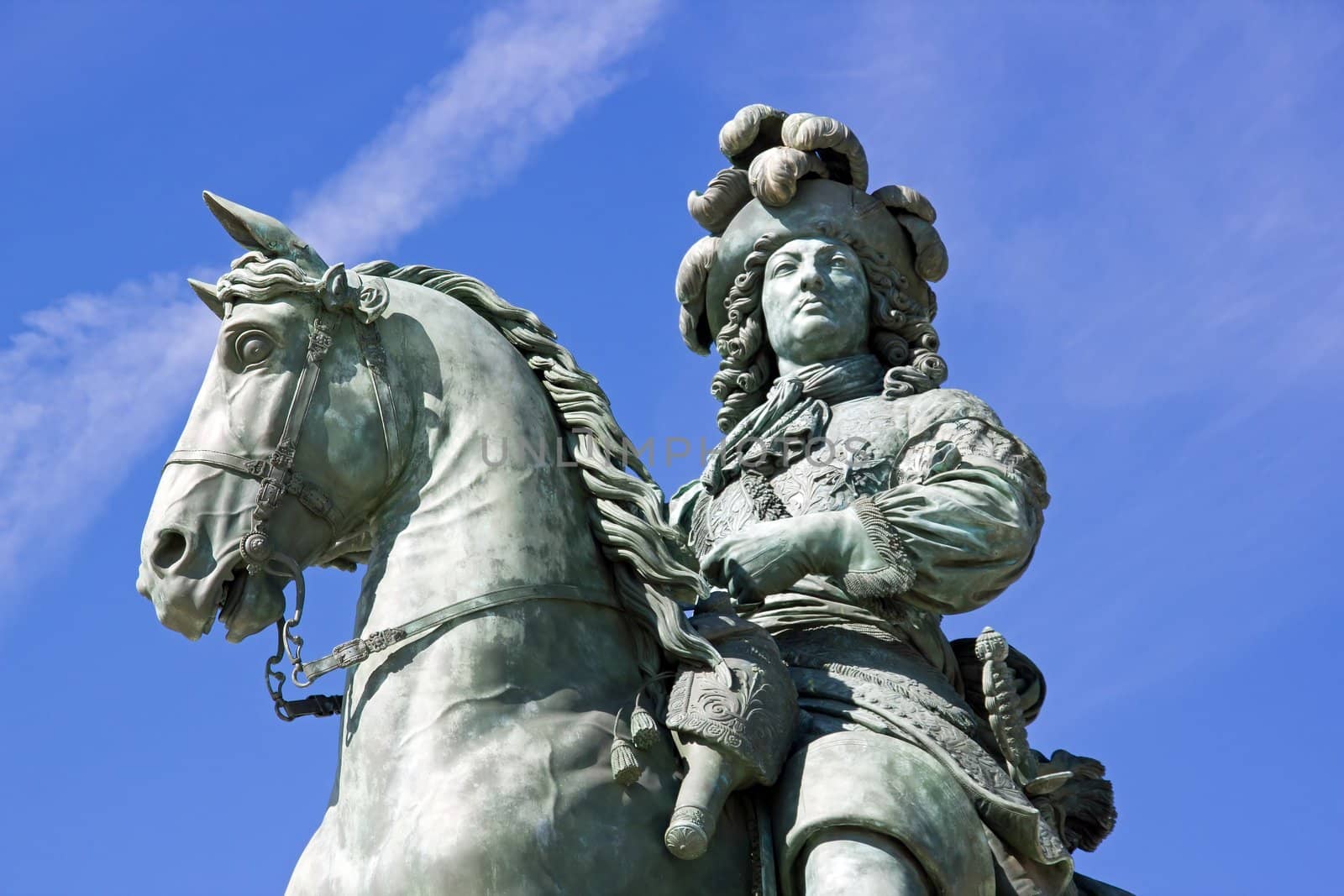 equestrian statue of Louis XIV castle of Versailles (France)