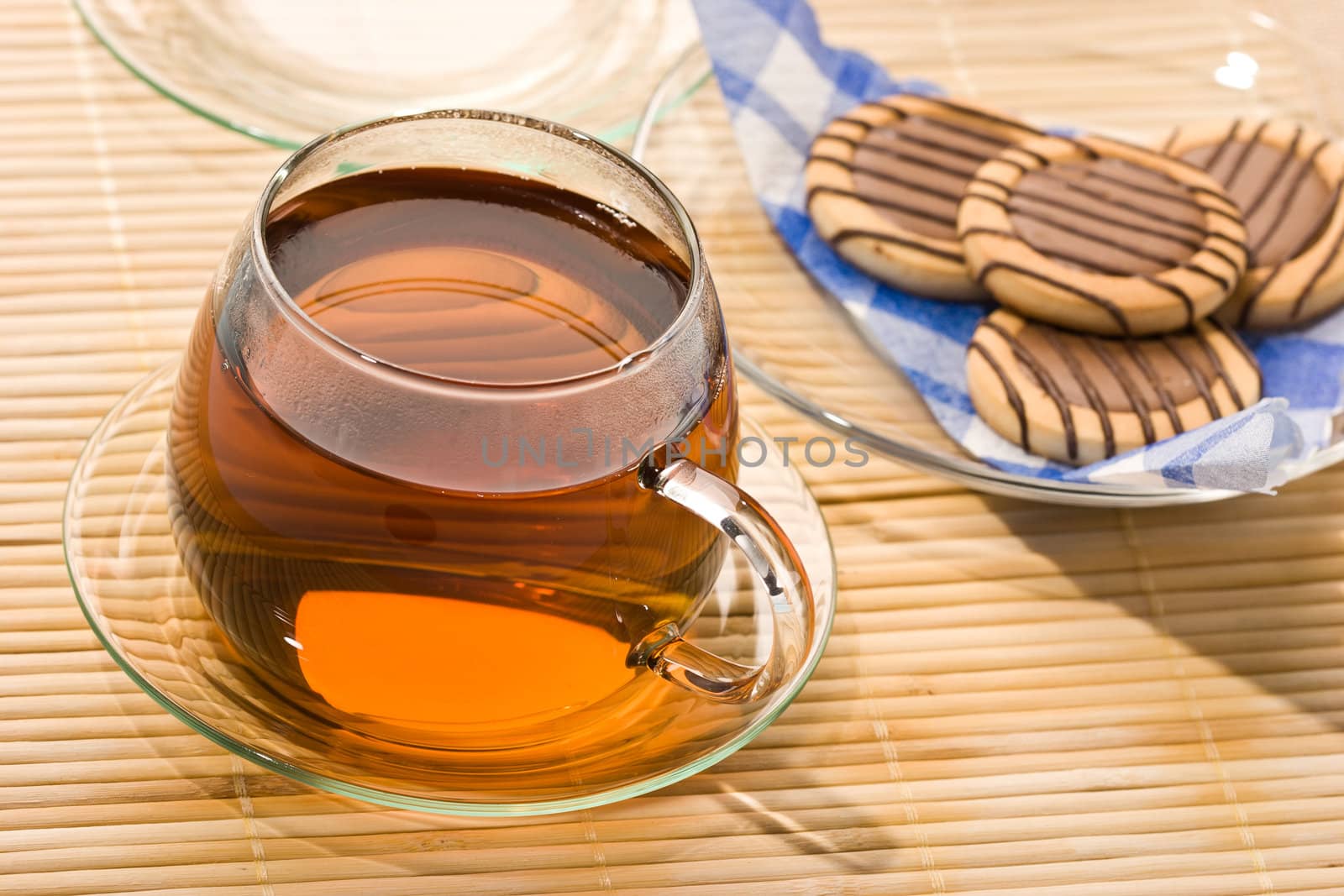 drink series: transparent cup of hot tea