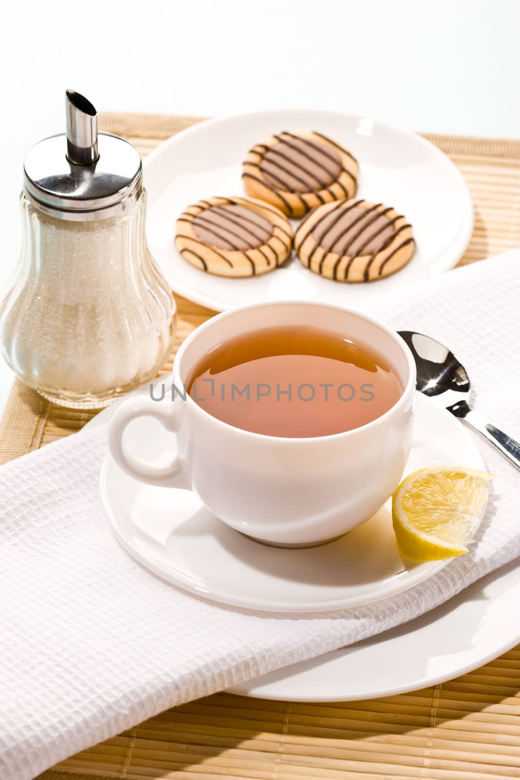 drink series: cup of tea with pastry