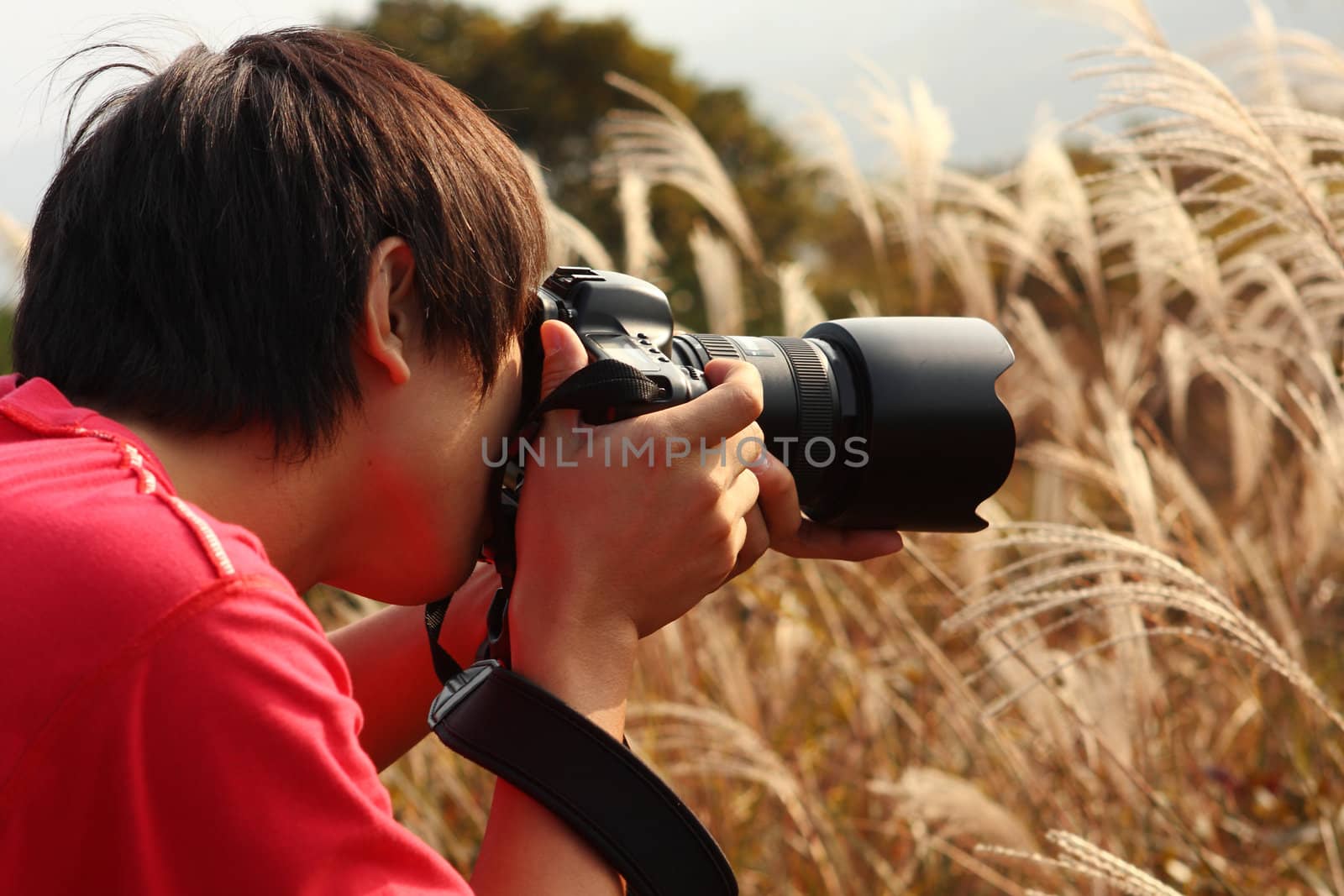 photographer taking photo in country side  by cozyta