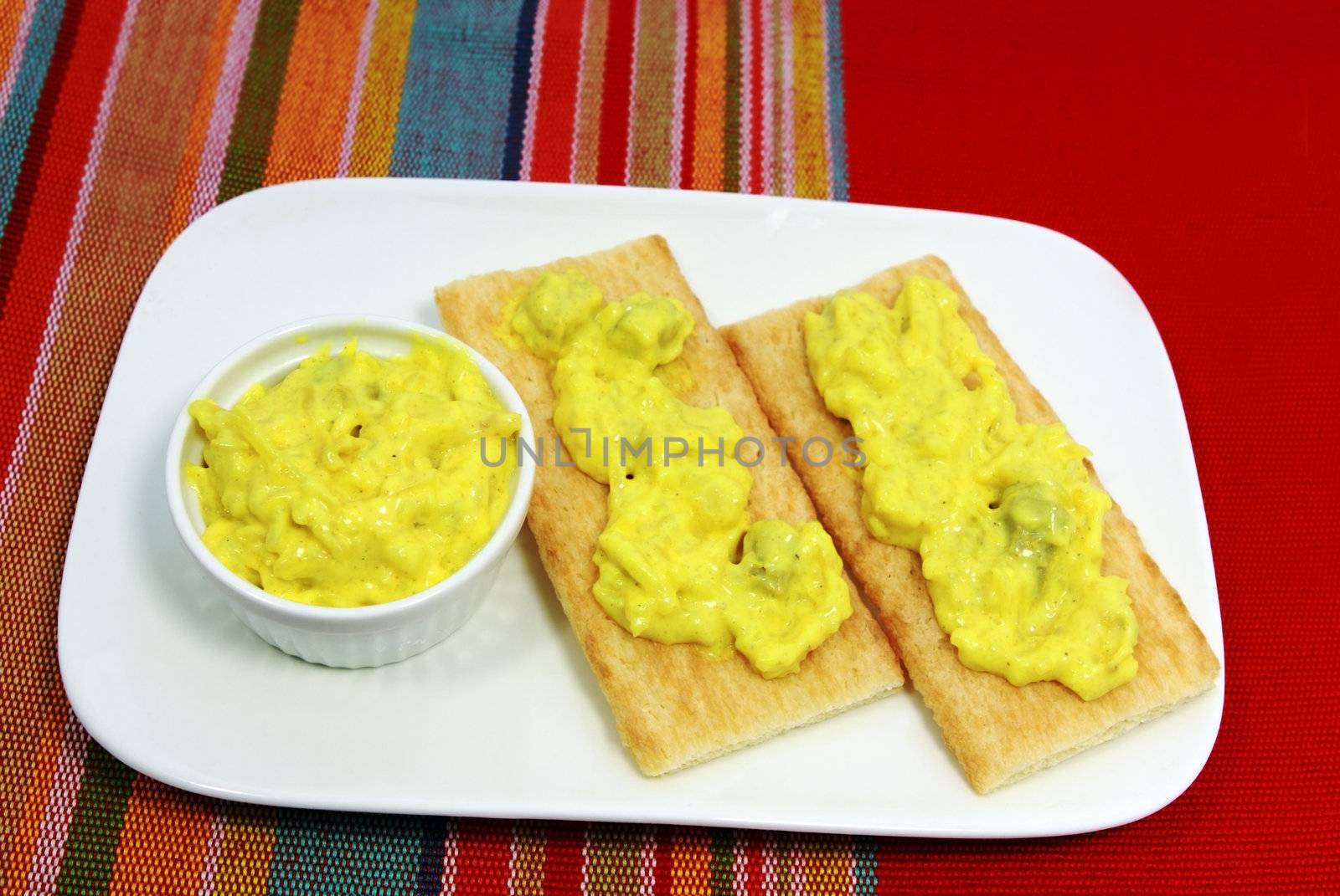 croquettes with salad -curry chicken- on the plate