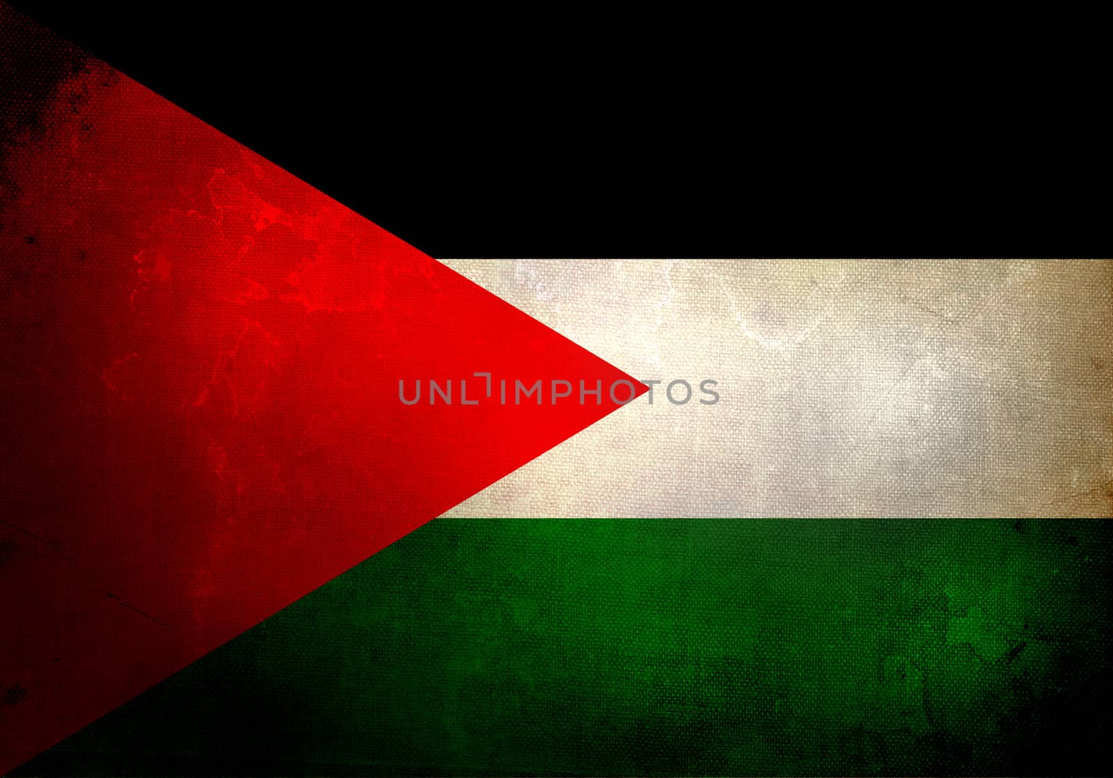 Palestine flag on old and vintage grunge texture