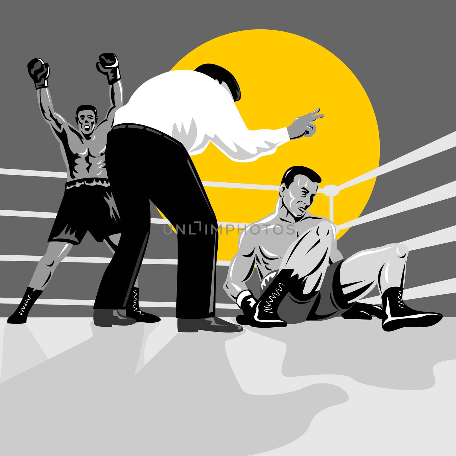 boxer knockout referee counting by patrimonio