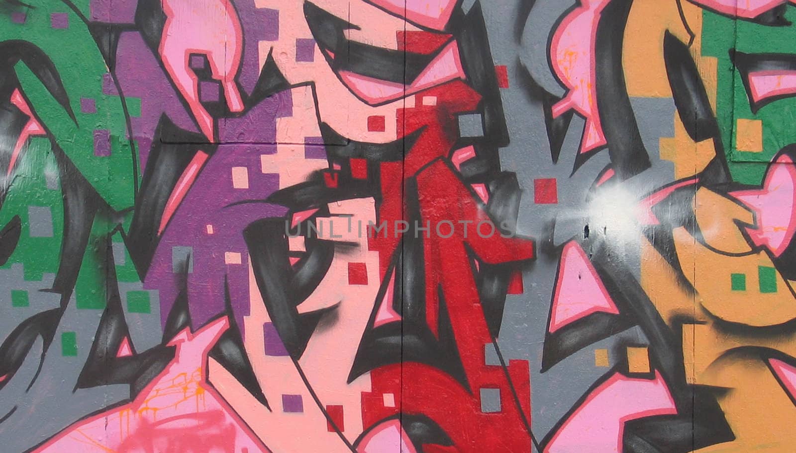 Close up of graffiti on a wall.