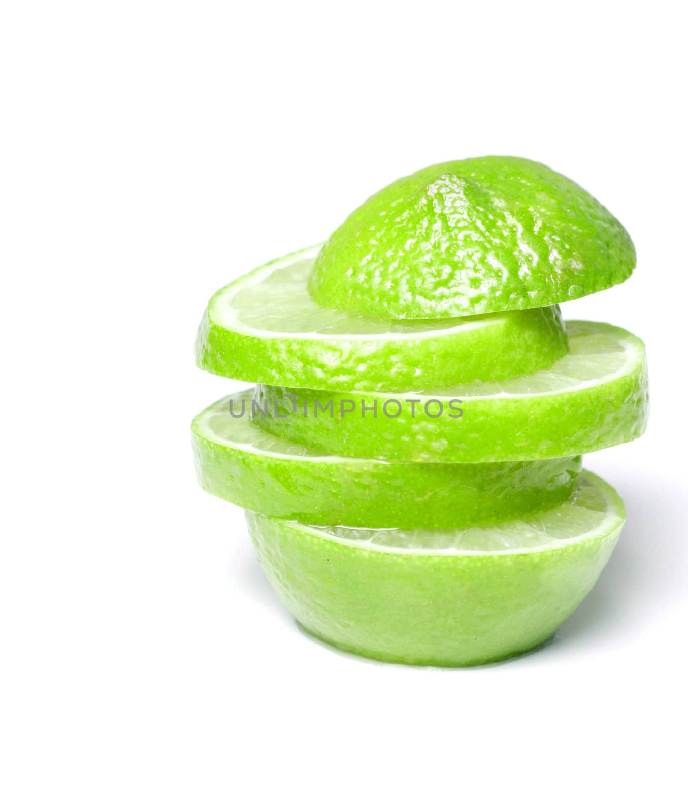 A sliced lime