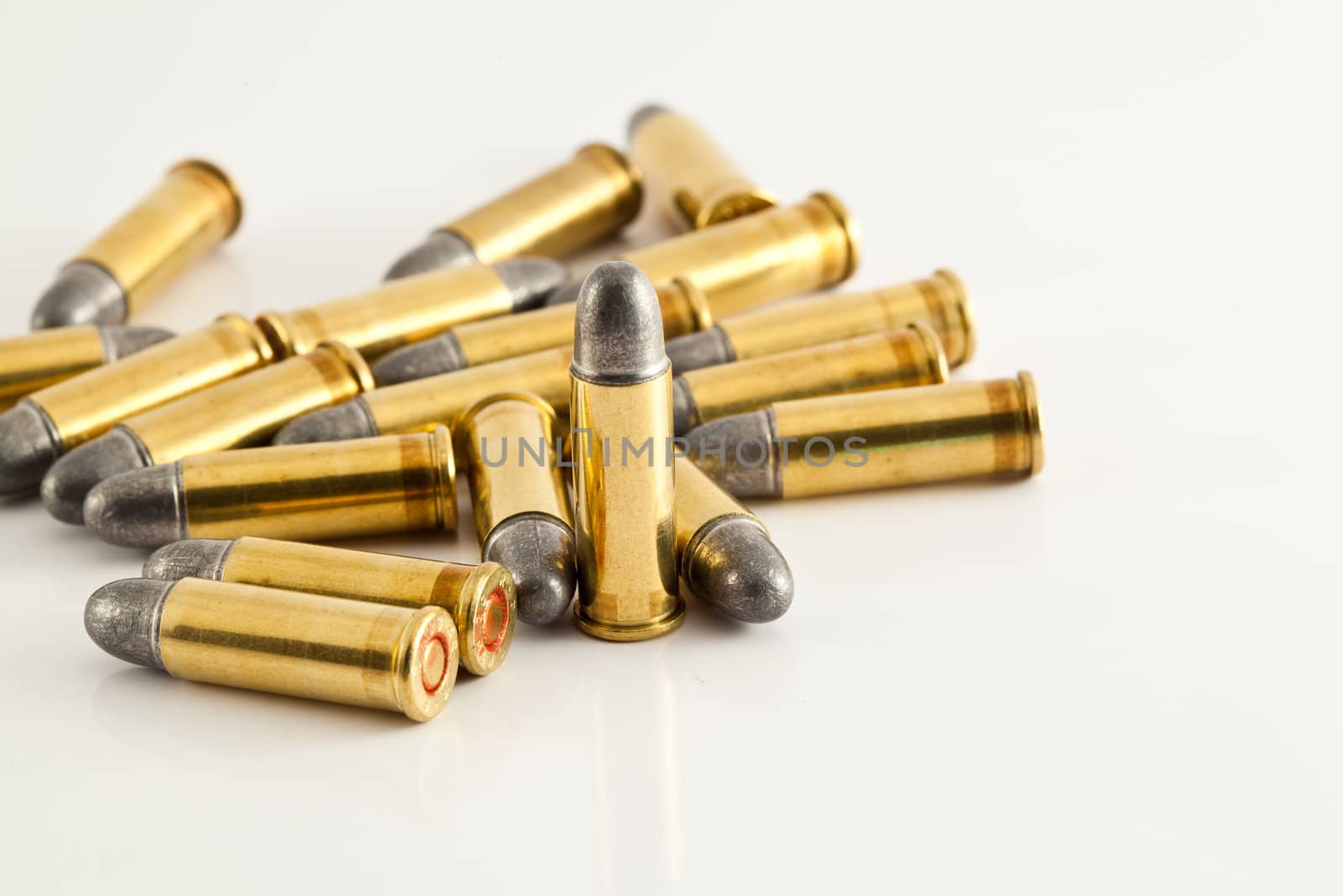 bullets for gun on white background