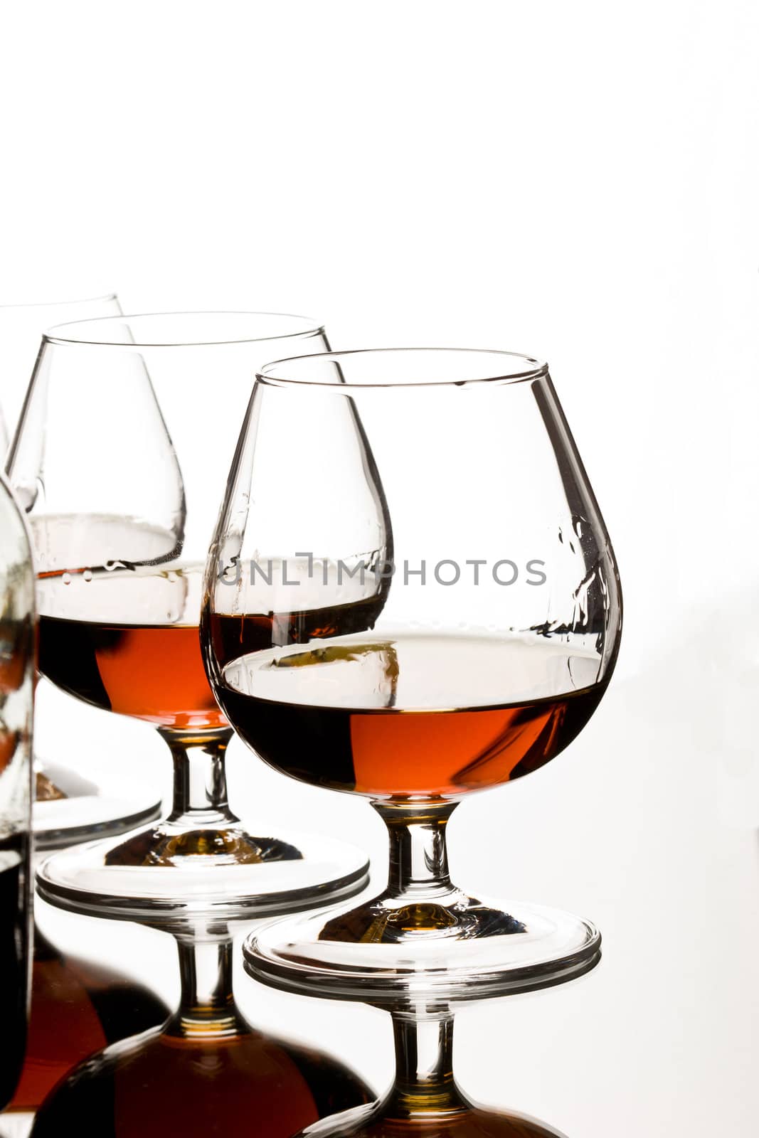  glasses of cognac  by agg