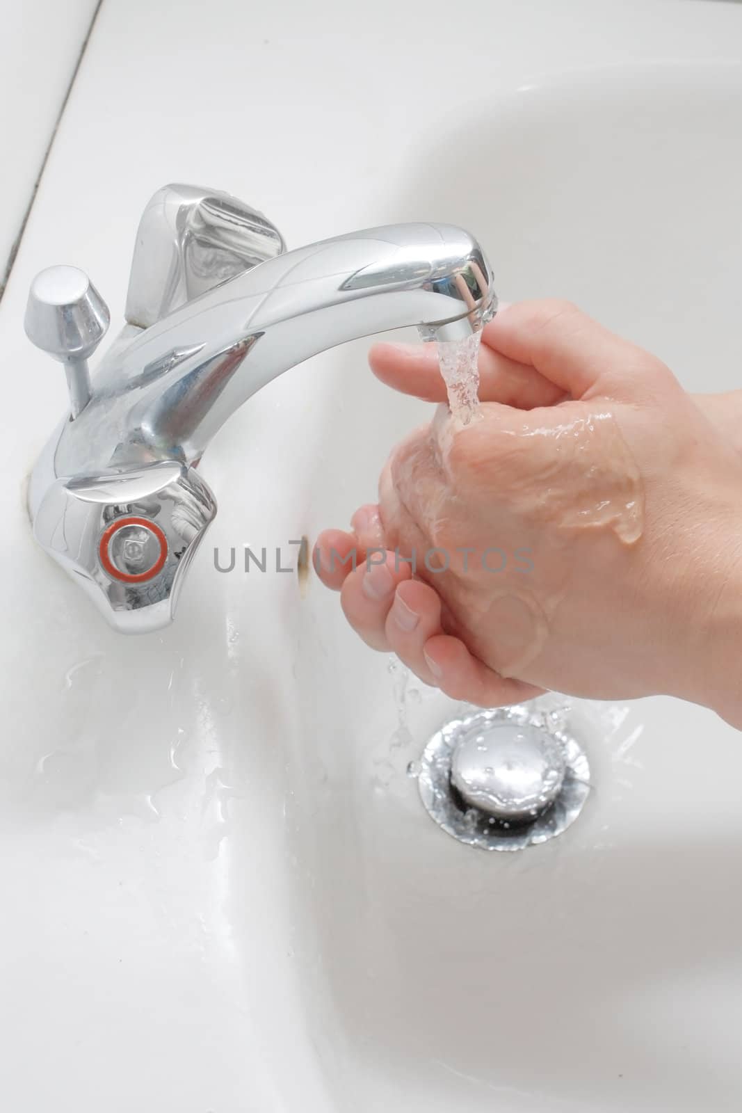 A man washing his hands