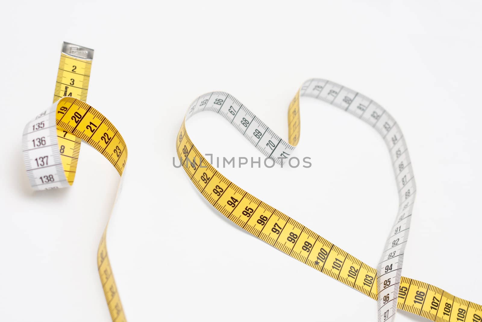 Tape measure creating a heart