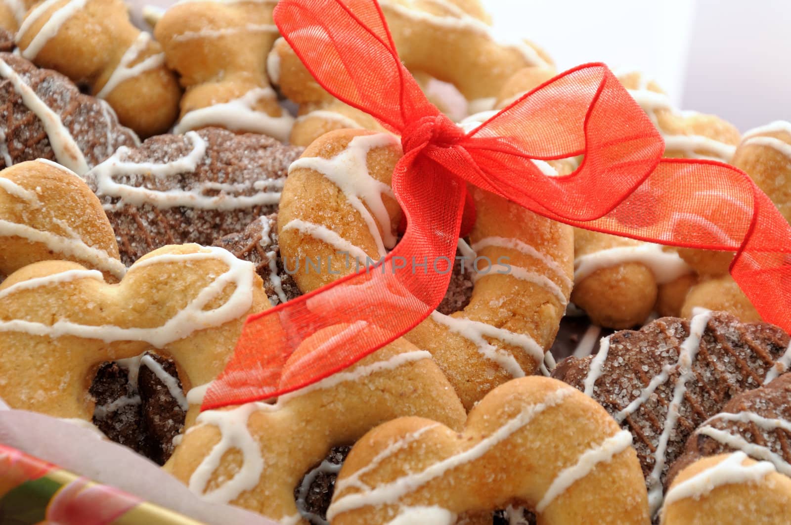 biscuits of different forms of sugar and white glaze