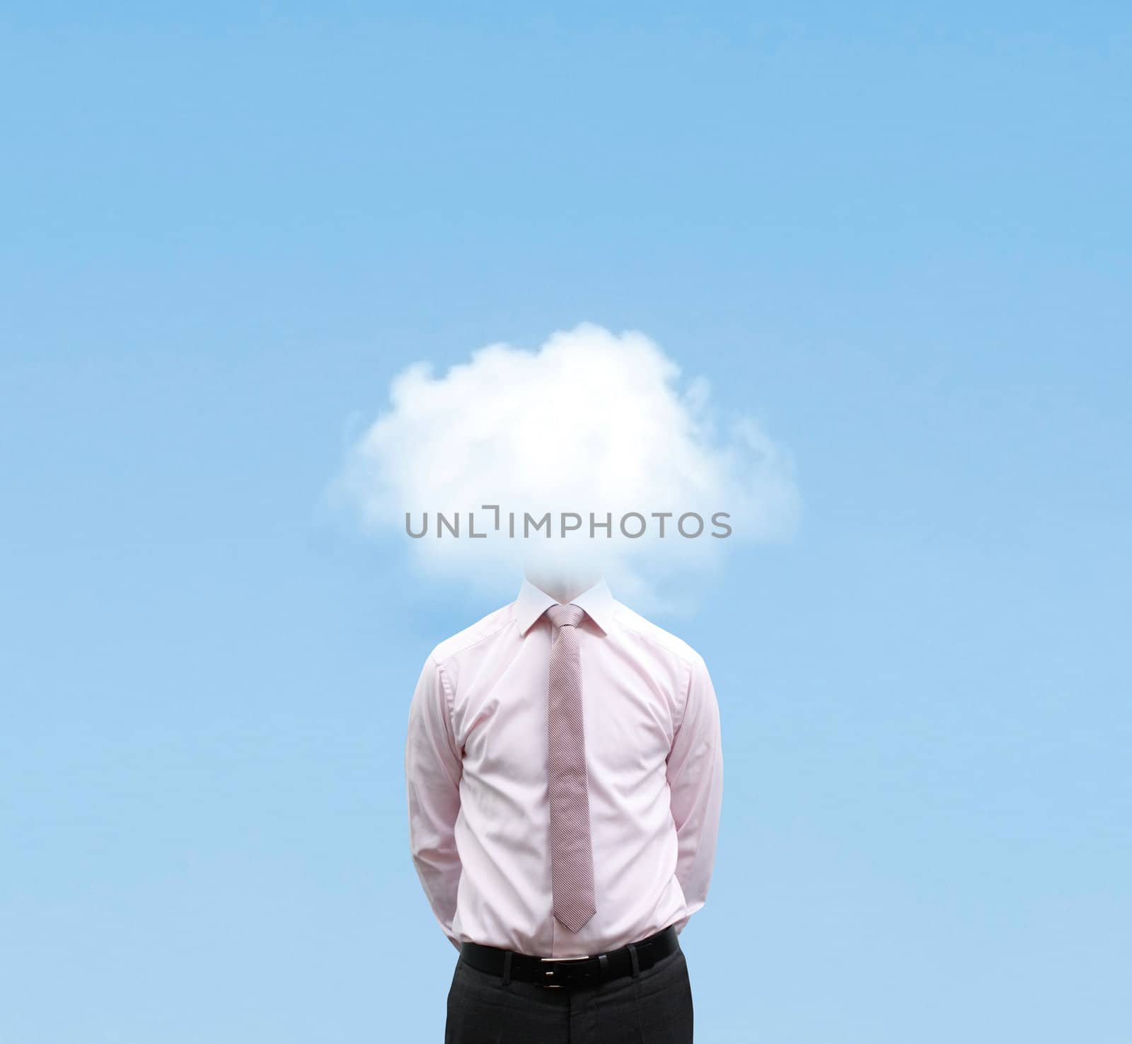 Businessman in cloud by leeser