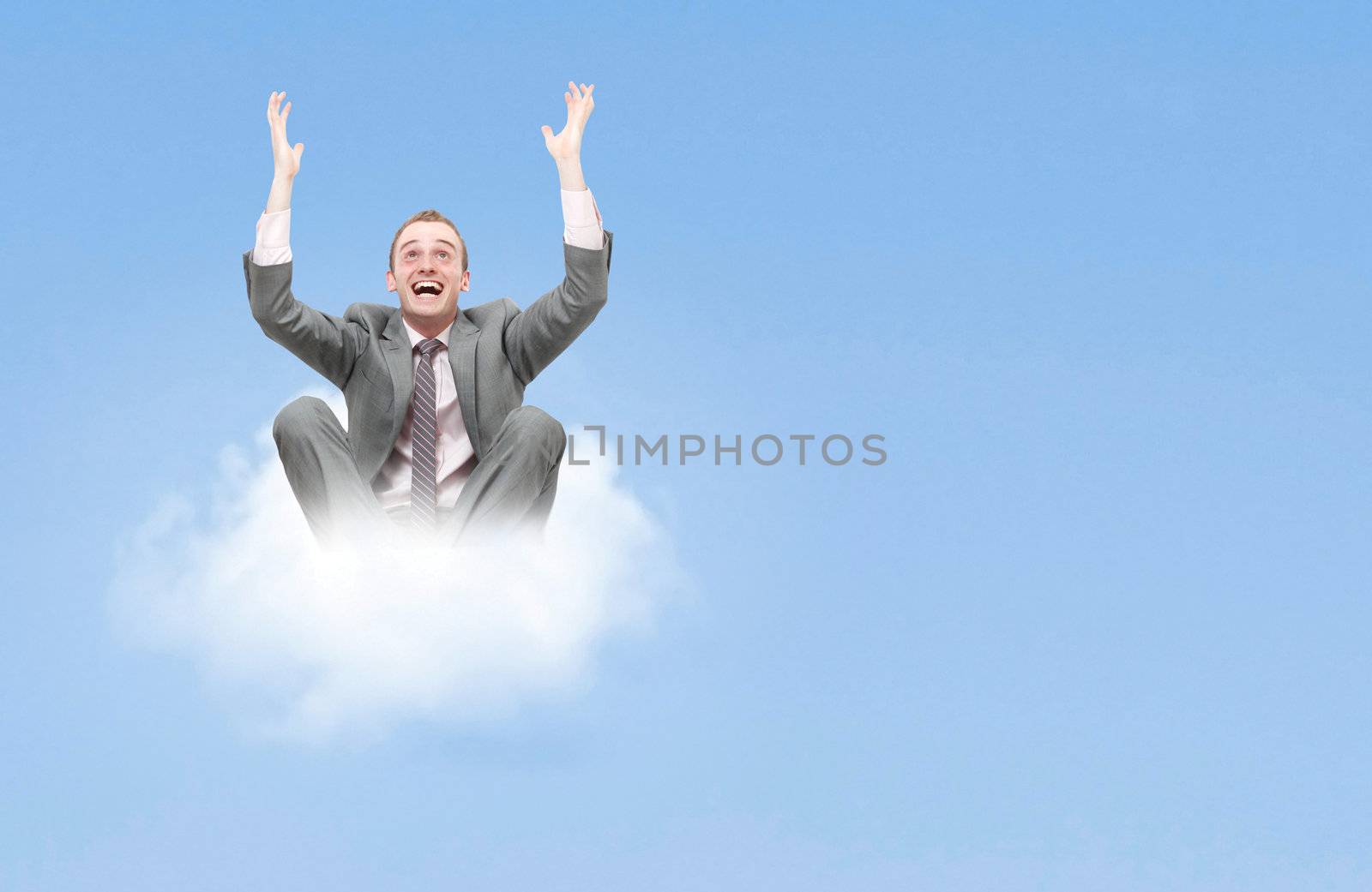 Business man on cloud by leeser