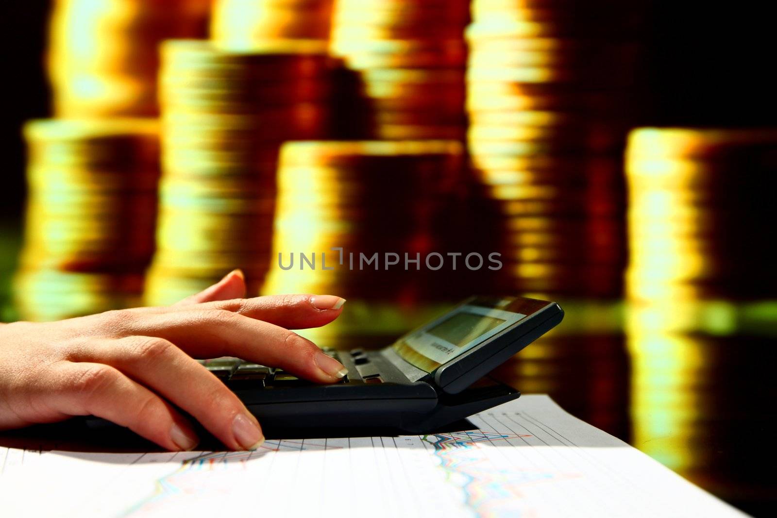 businessman calculate of incomes finance concept