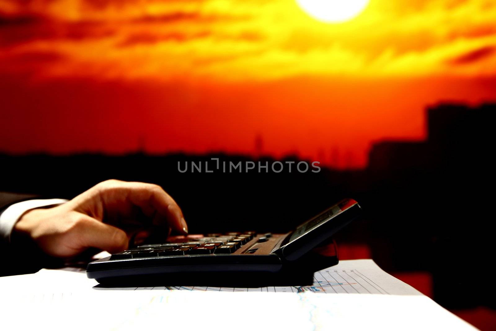 reseller early work calculate price skyscrapers under sunset
