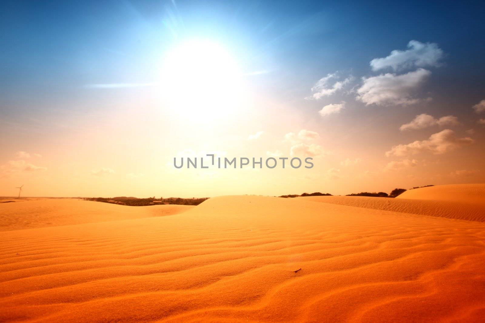 desert sand under blue sunny sky