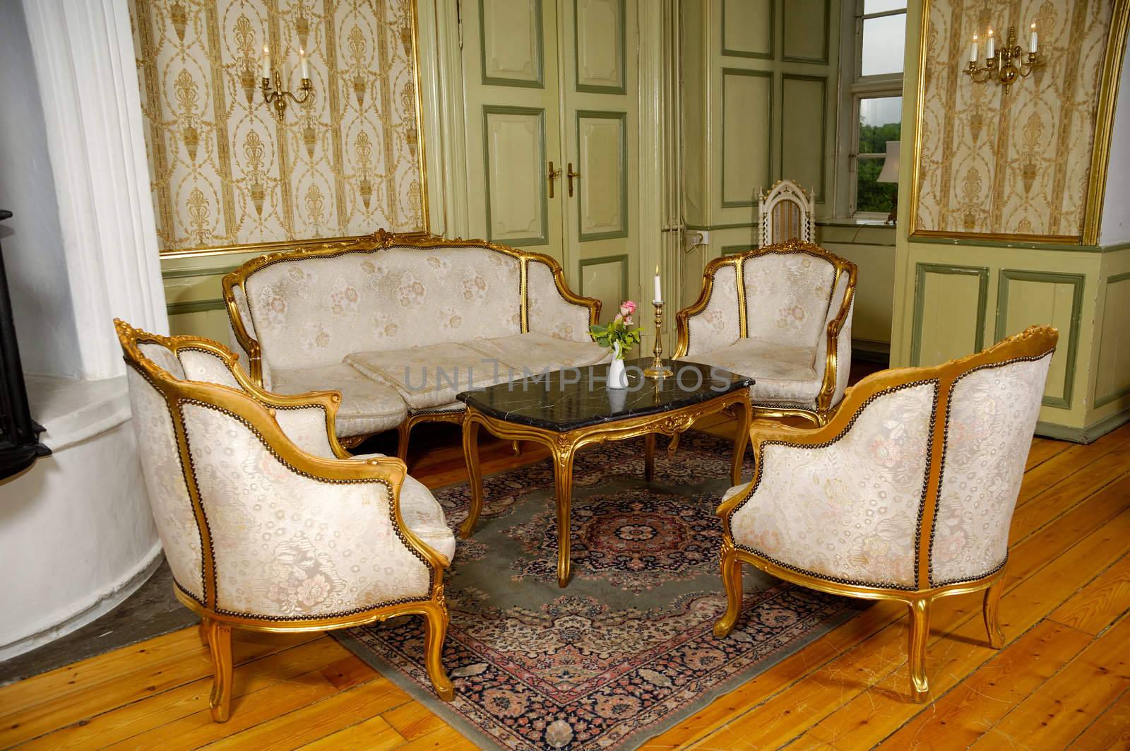 Elegant room with antique furniture