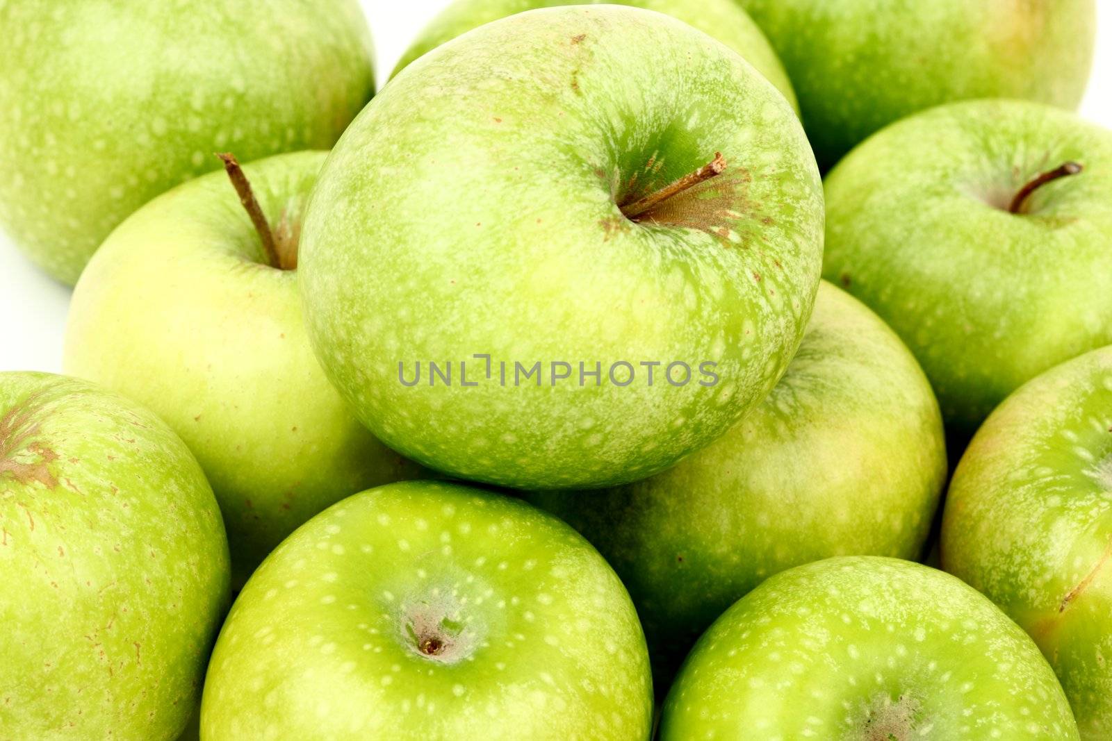 green apple background macro close up