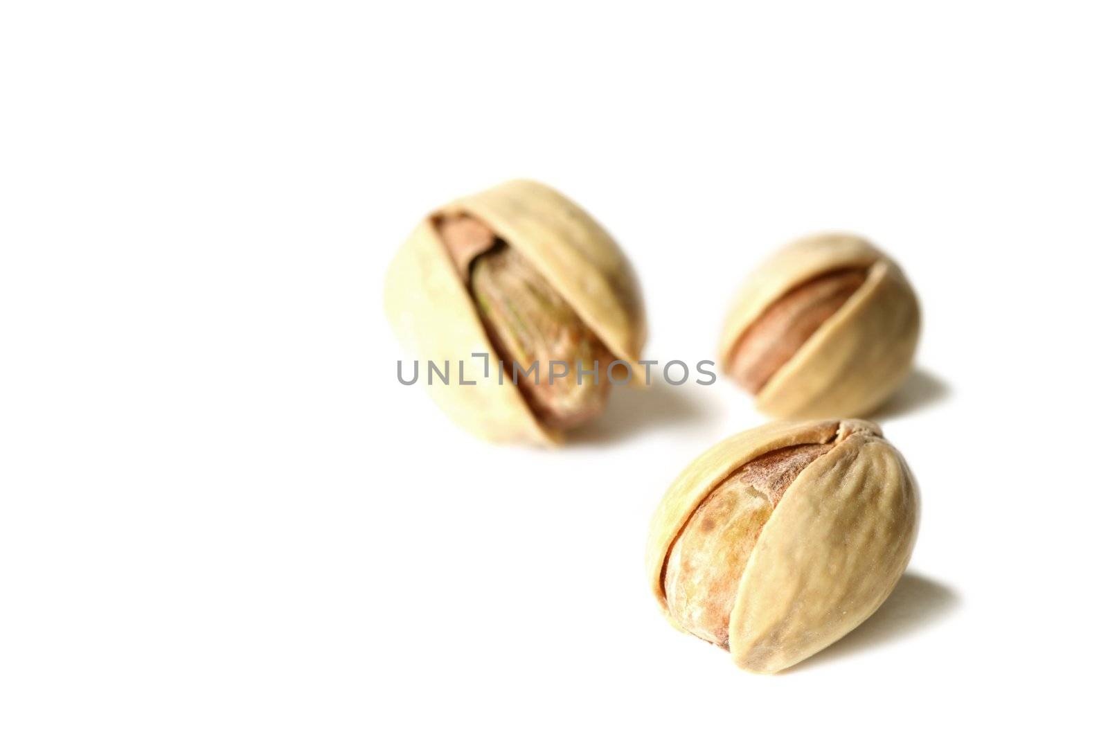 pistachios isolated on white background