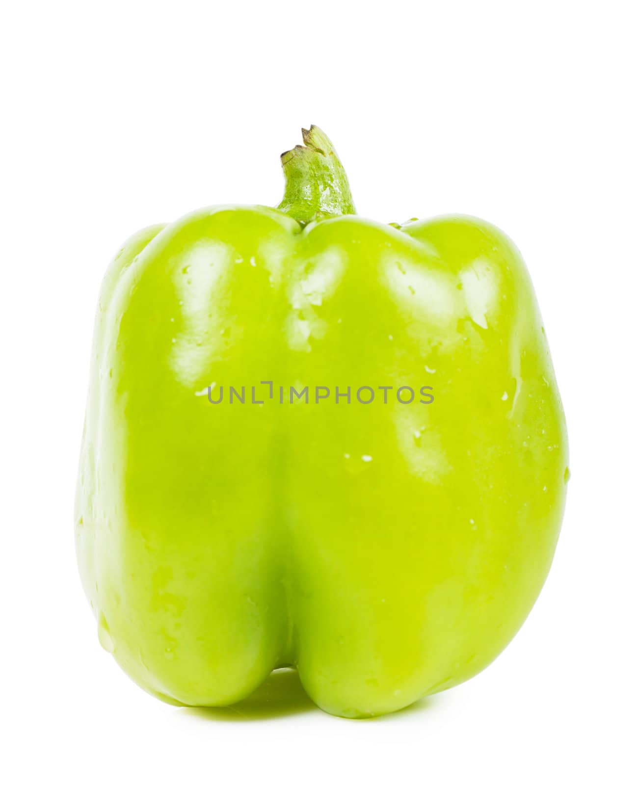 Sweet green pepper isolated over white background