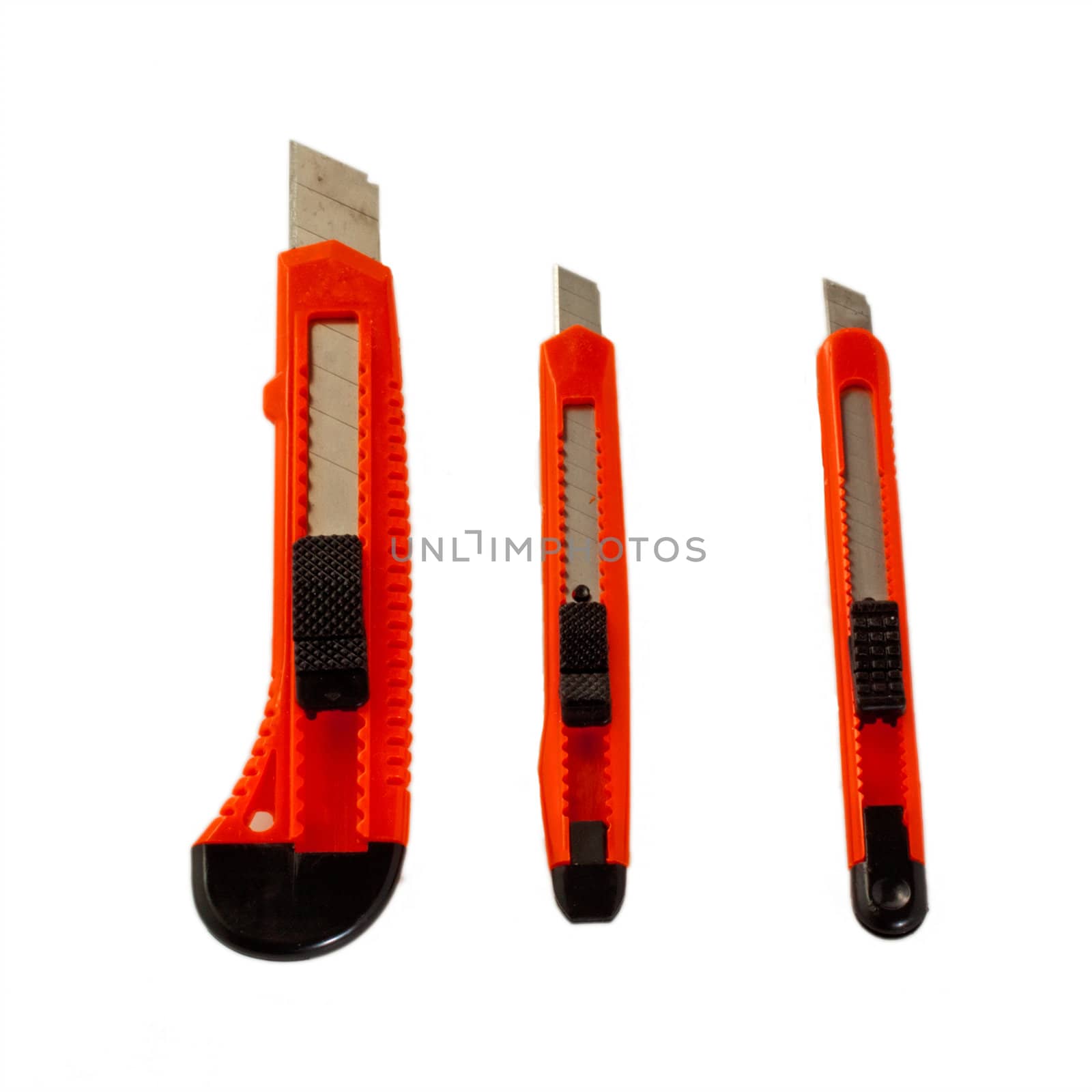 Three cutters isolated over a white background