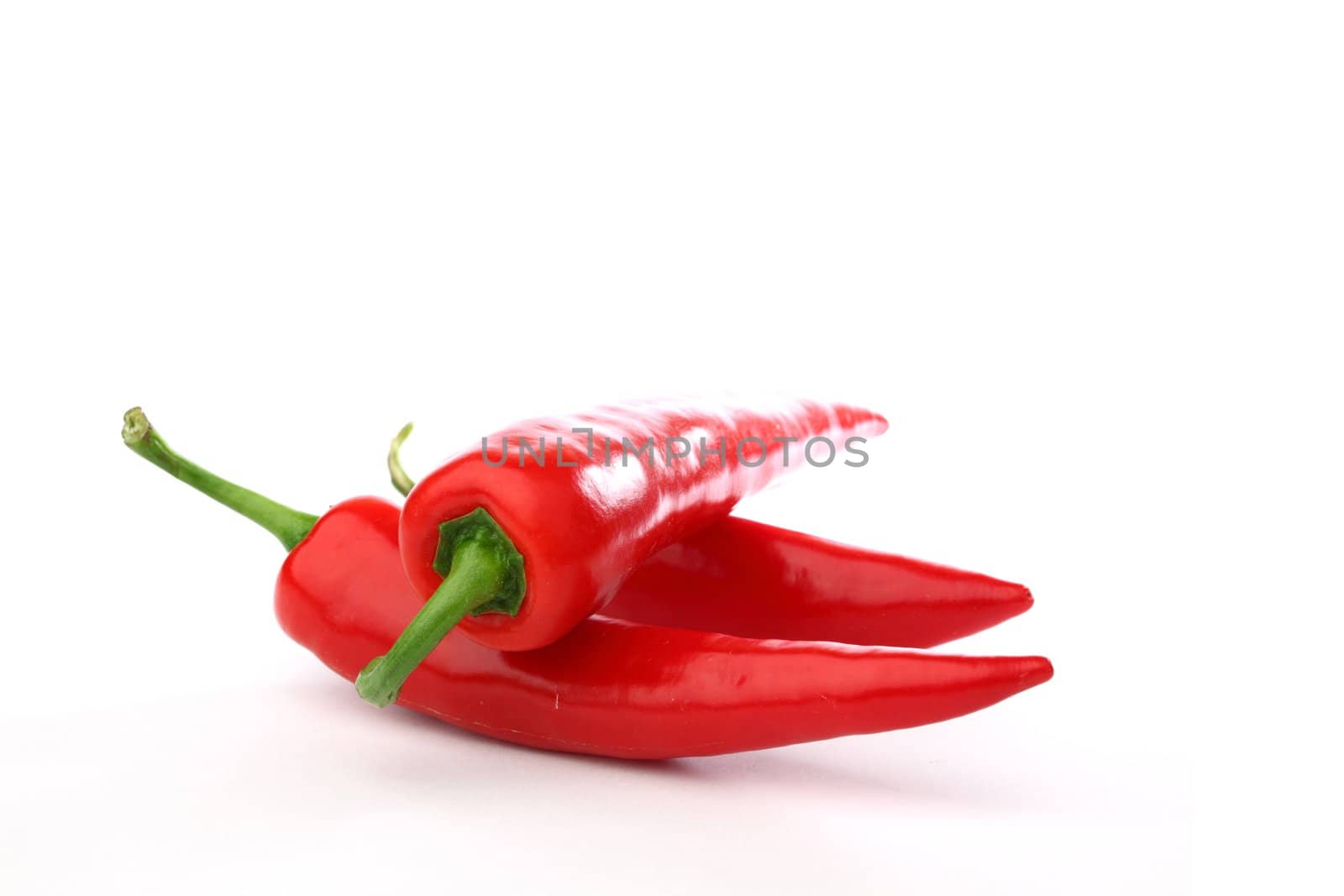 red hot chili pepper isolated on white