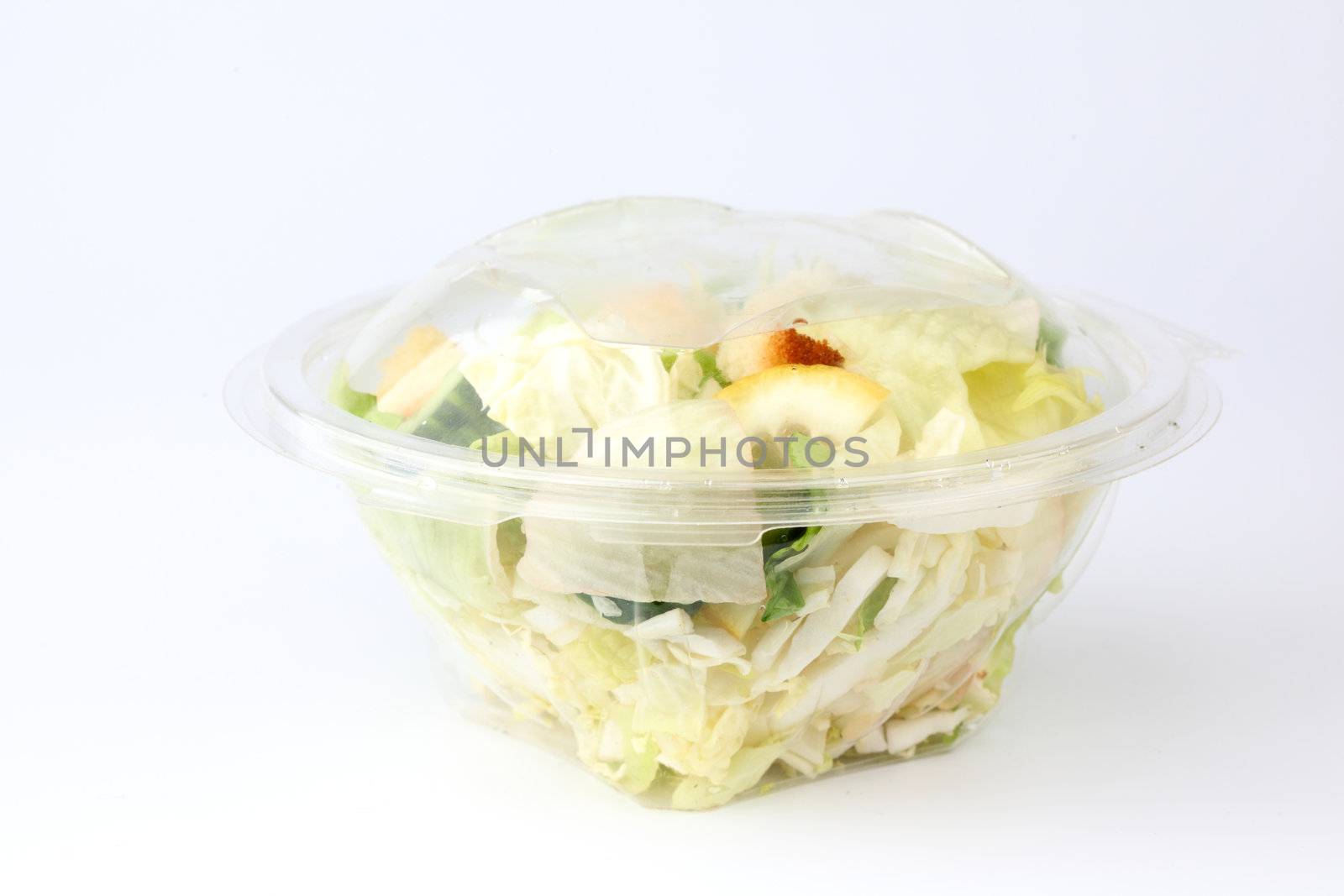 salad on white background close up