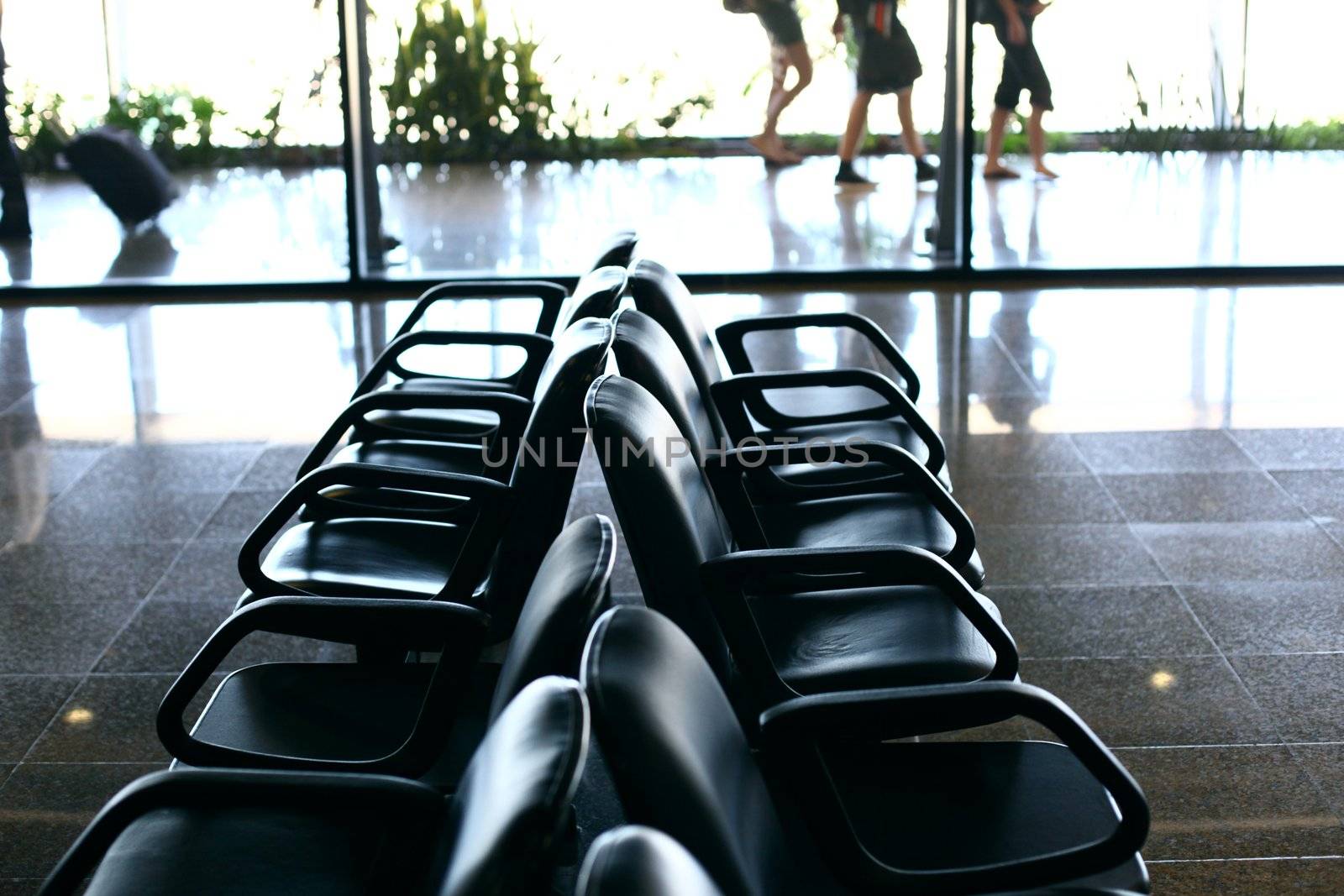 airport seats wait airplane arrival
