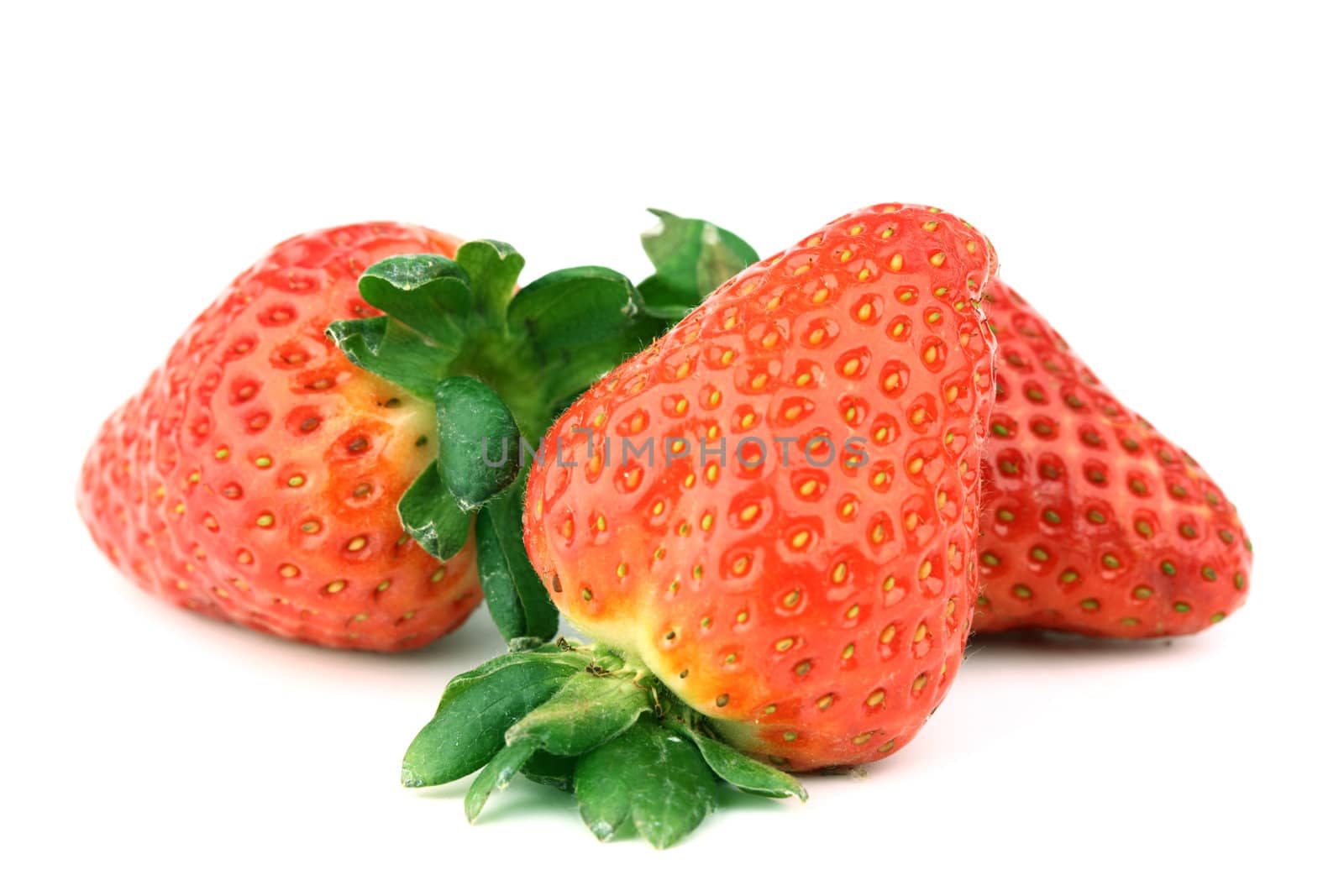 strawberry pile on white background