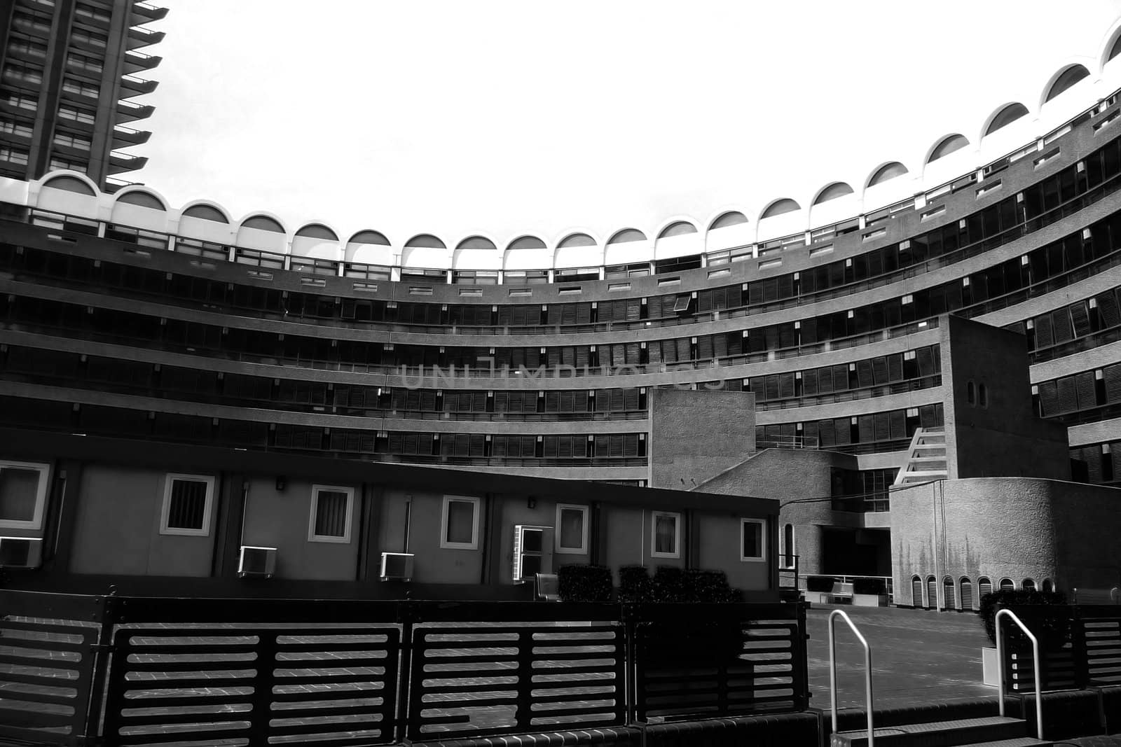 A view of the curve in the Barbican center.
