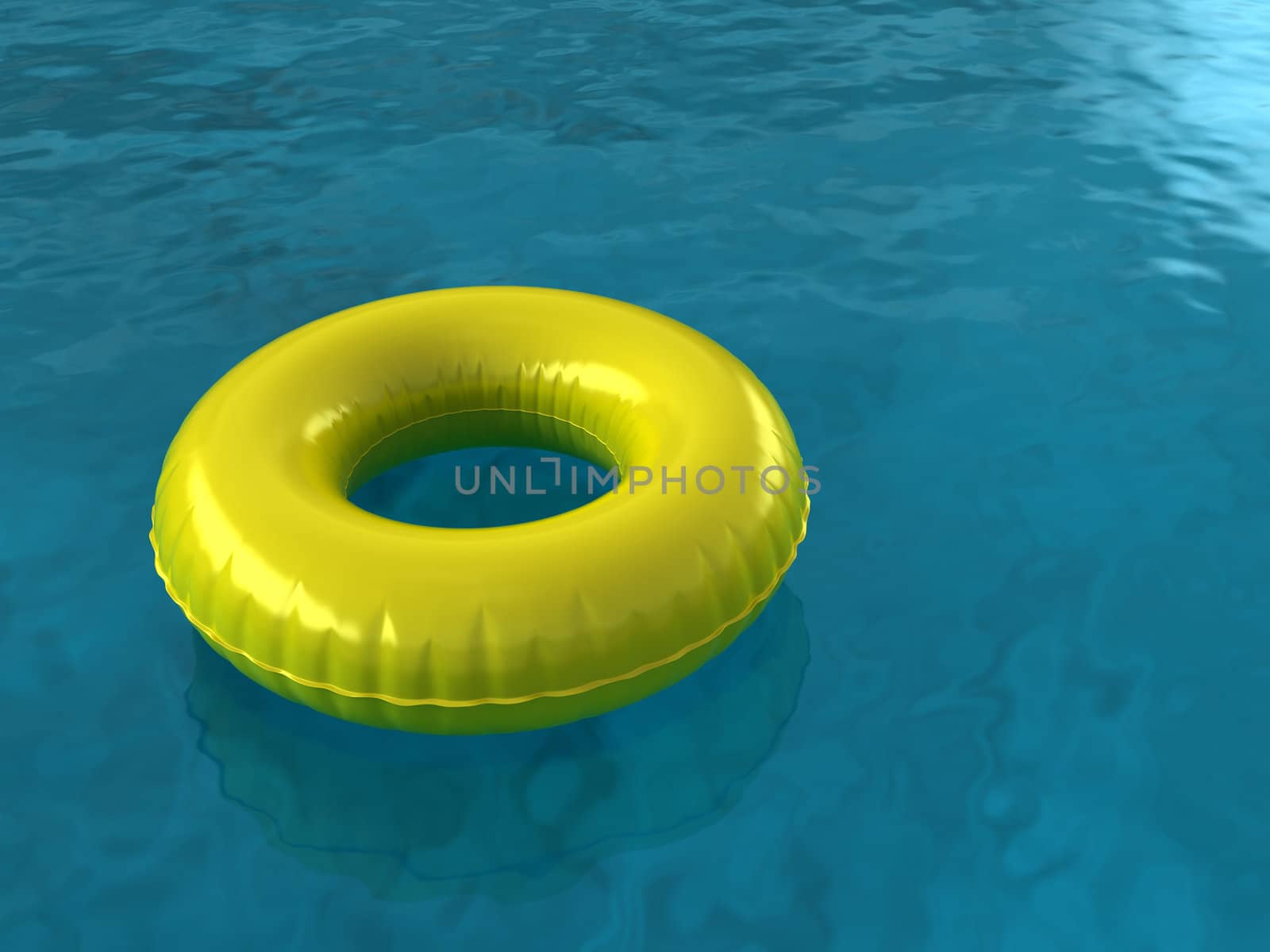 Inner Tube on Blue Pool Water.