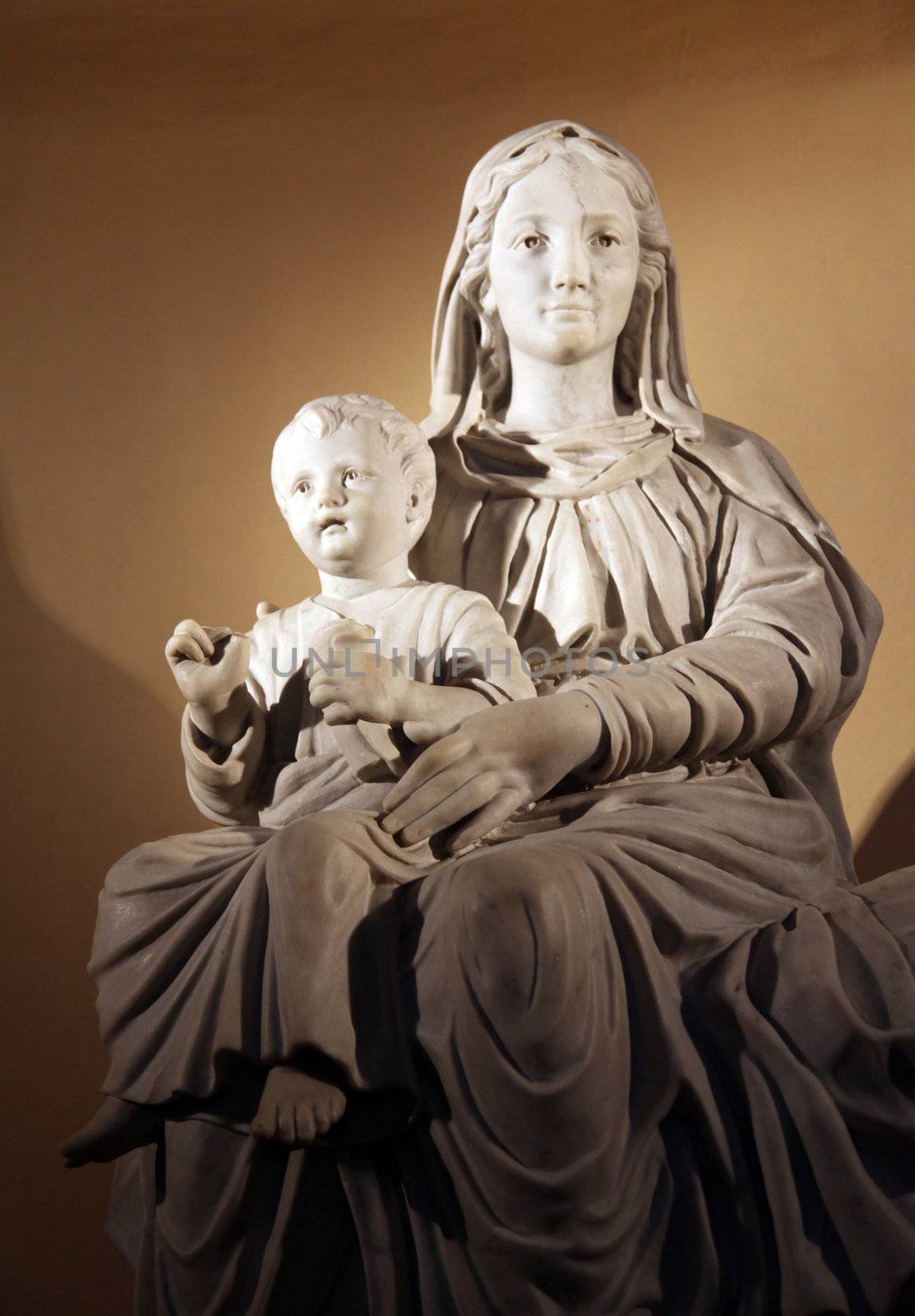 Virgin Mary with baby Jesus in the Cathedral of St Vincent de Paul in Tunis