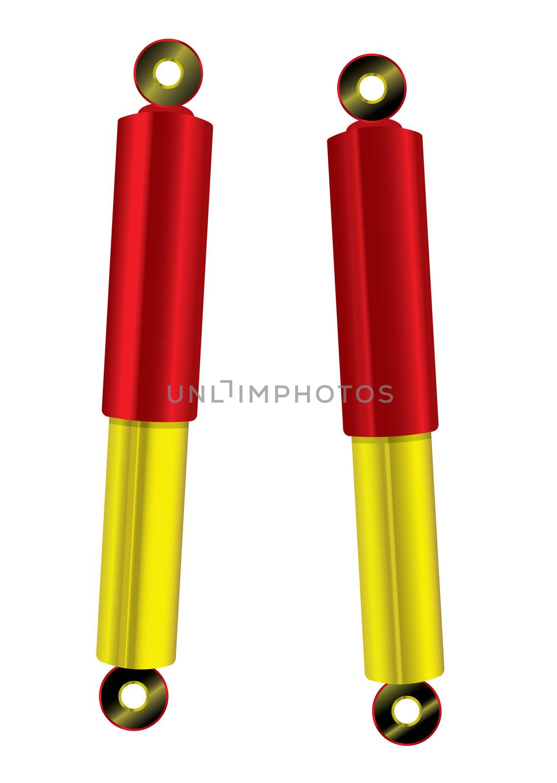 Upgrade red and gold bling shock absorbers for a car