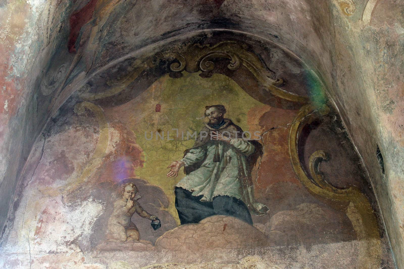 Fresco paintings in the church