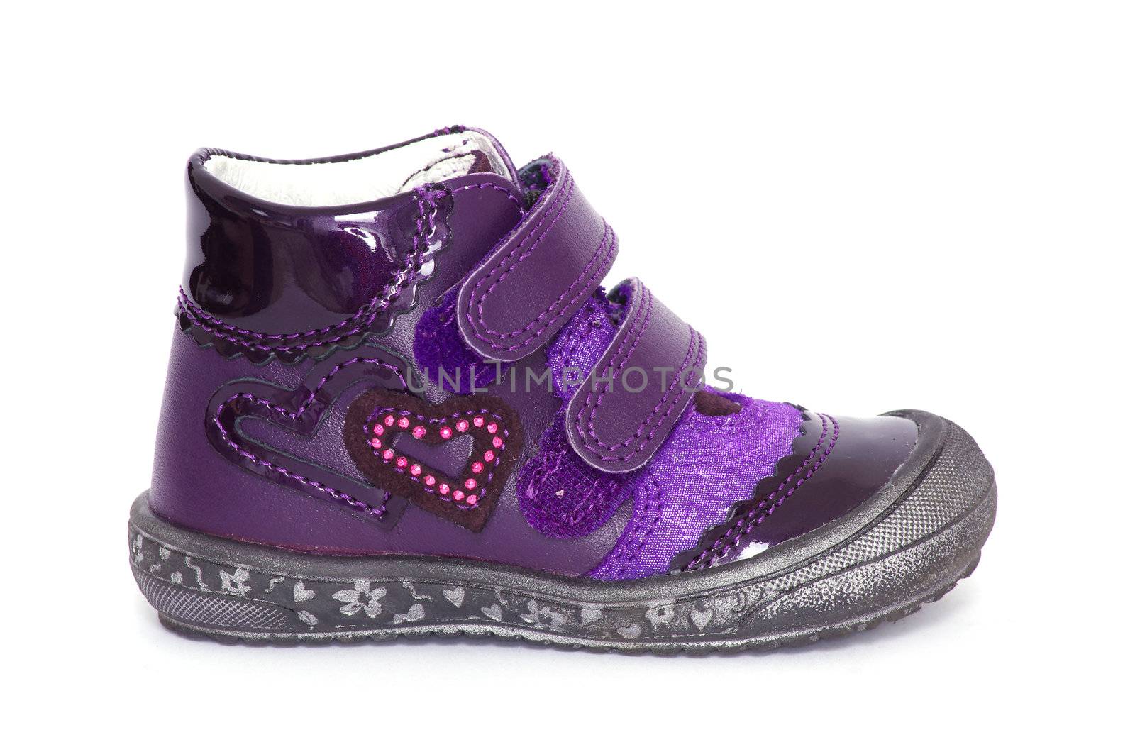 shoes for little girl over white background