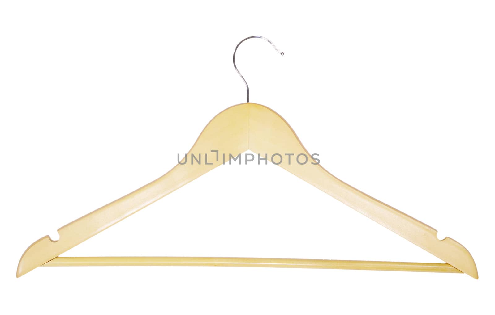 Clothes-hanger for trousers isolated on white.