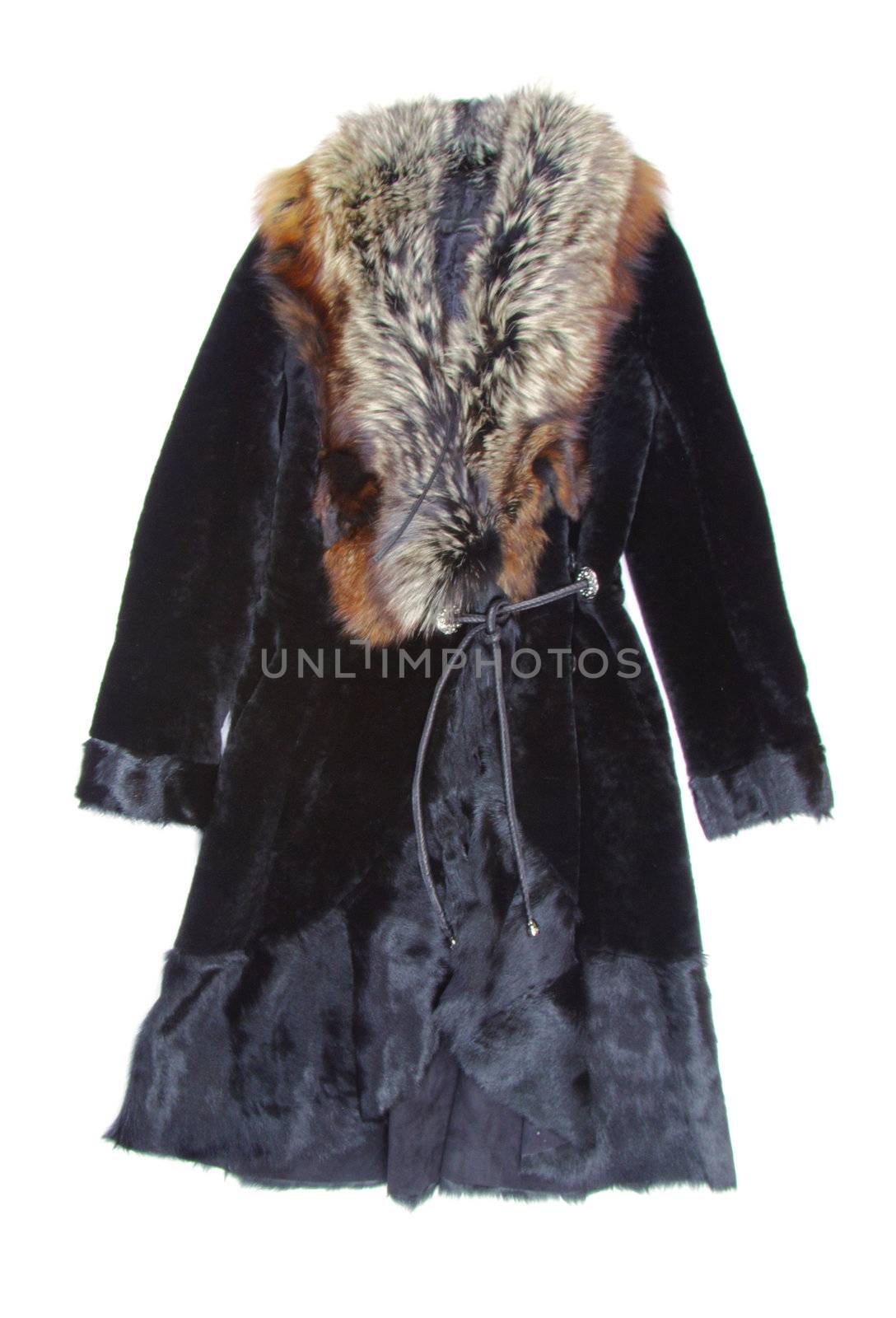 sheepskin coat  on a white background