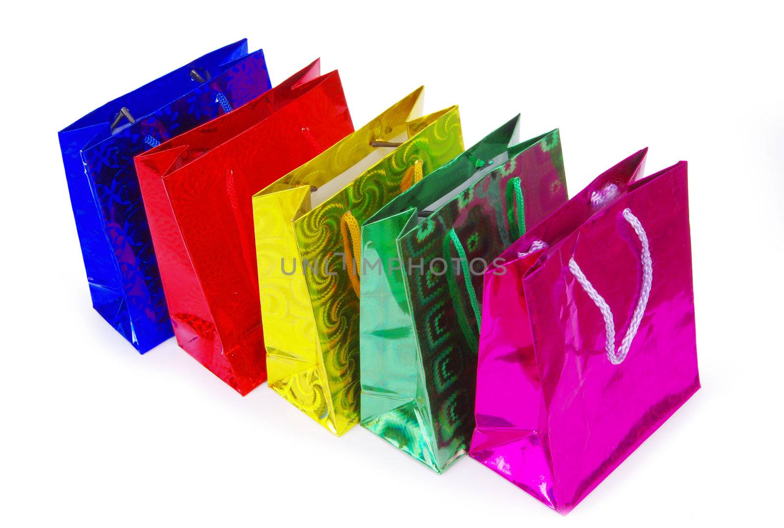 color shopping bag isolated on white background